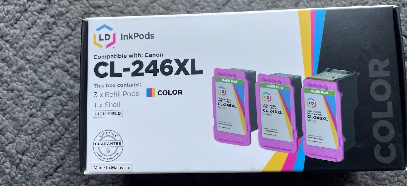 LD Reman Canon PG-245XL Black & CL-246XL Color HY Ink Cartridges