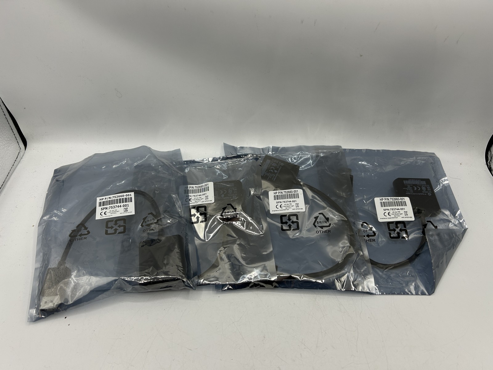 NEW LOT OF 4 HP DisplayPort to DVI-D Cable Adapter 0.2m 4K HD 752660-001 FREE SH
