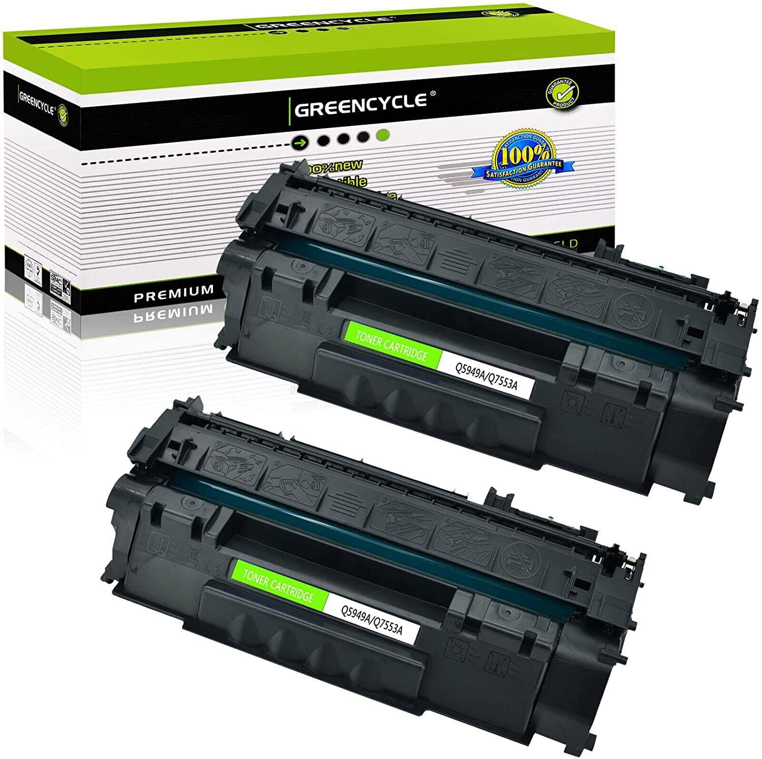 2 Pack Q7553A 53A Toner Cartridge Compatible For HP LaserJet P2015d M2727nfs MFP