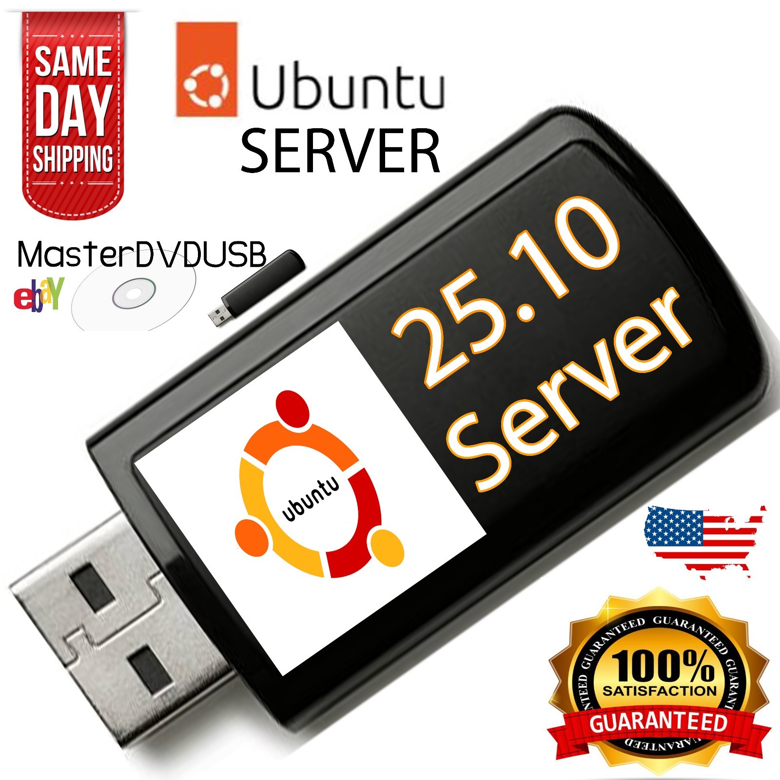 Ubuntu Server 25.10 Bootable USB (64-bit, Legacy & UEFI Compatible)