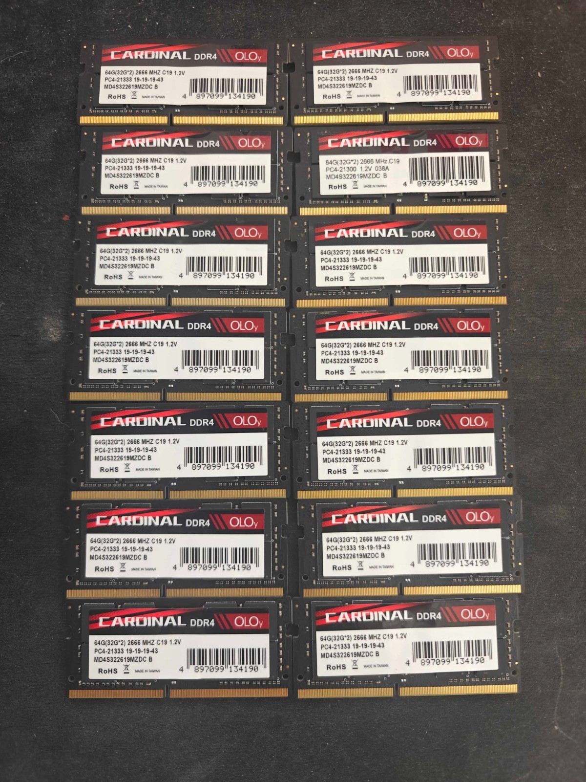 OLOy Cardinal DDR4 32GB 2666MHz SO-DIMM Laptop RAM Memory Lot of 14 -448GB total