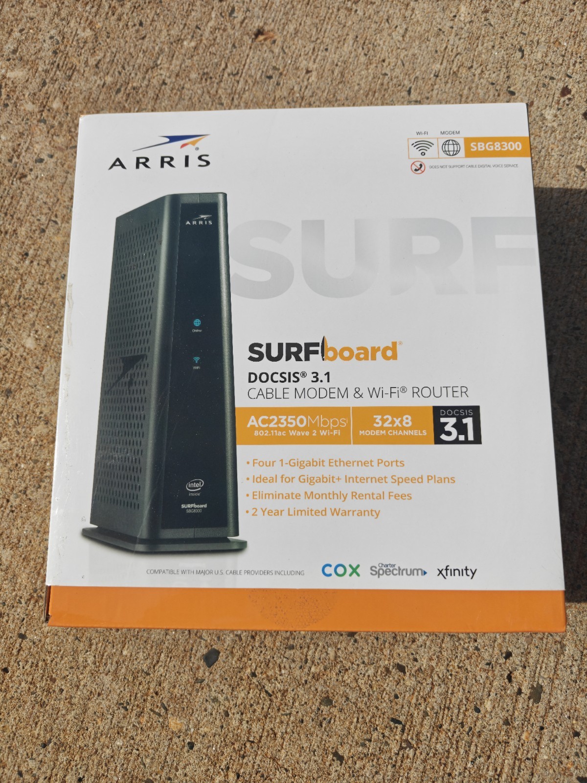 ARRIS SURFboard SBG8300 DOCSIS 3.1 Dual-Band AC2350 Modem Router, 4-Port