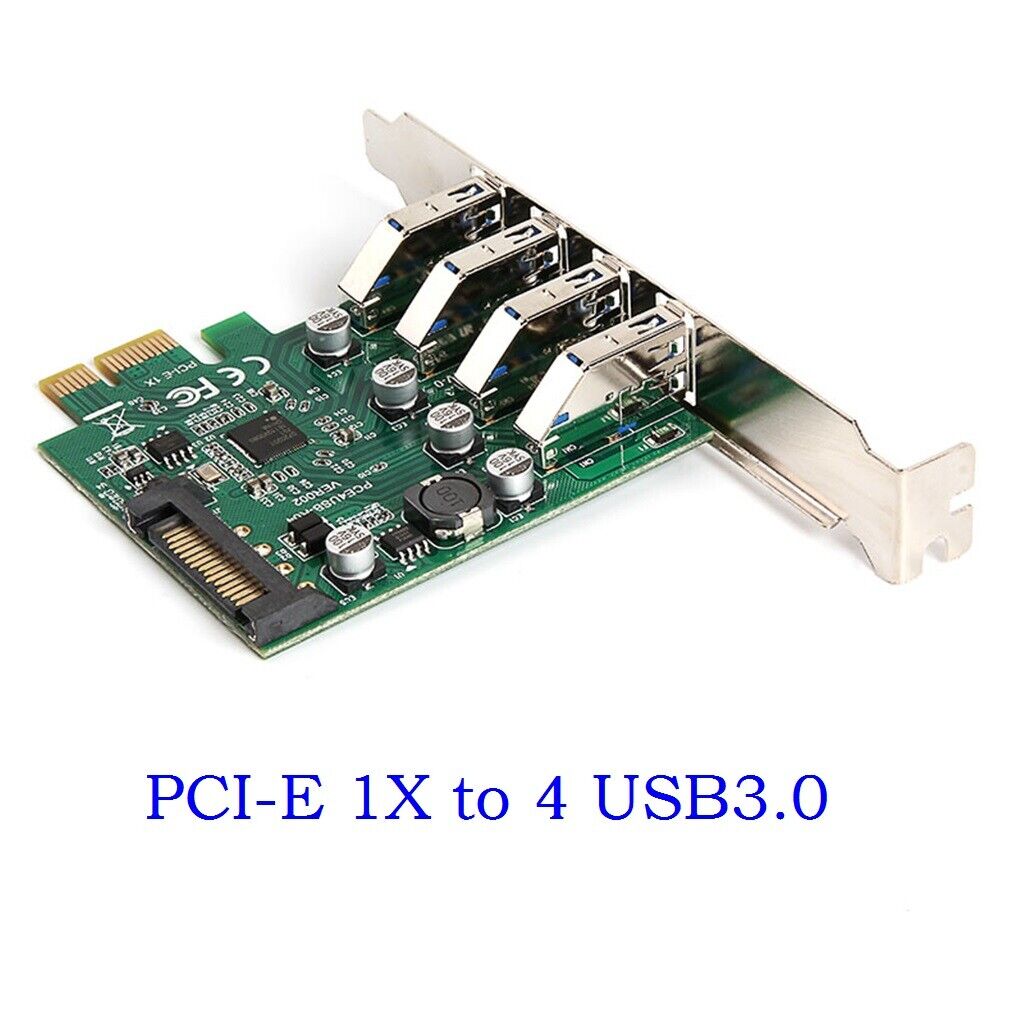 PCI-E to 4port USB3.0 HUB Adapter Expansion Card with Low Profile Bracket 5Gbps
