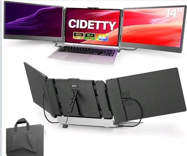 Ultra-Thin 14" Laptop Screen Extender FHD 1080P IPS Dual/Triple Monitor Display