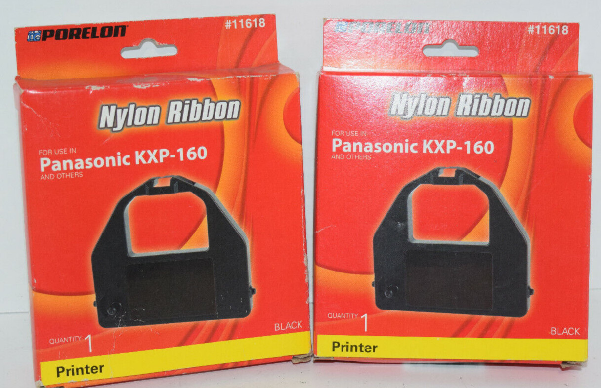 2 pack Porelon 11618 Black Printer Ribbon for use in Panasonic KXP-160 2011