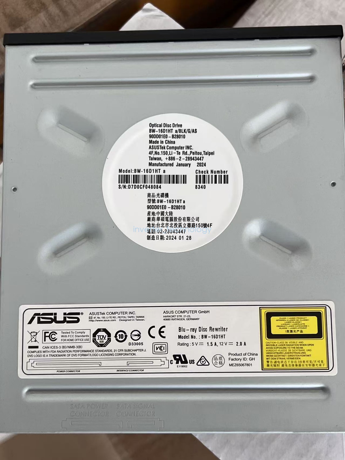 1PC NEW ASUS BW-16D1HT 16X Blu-Ray Burner SATA Internal M-DISC DVD CD Writer