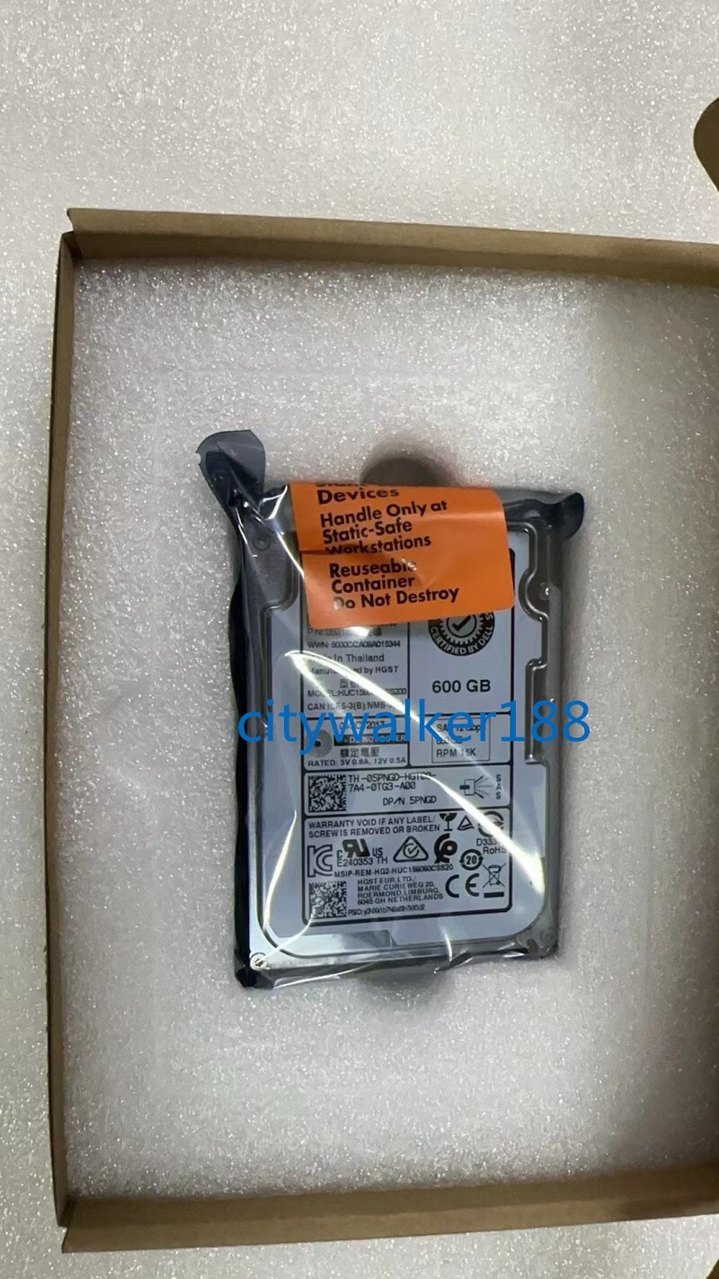 DELL 5PNGD 05PNGD HUC156060CSS200 600GB 15K 12Gbps SAS 2.5" Hard Drive HDD