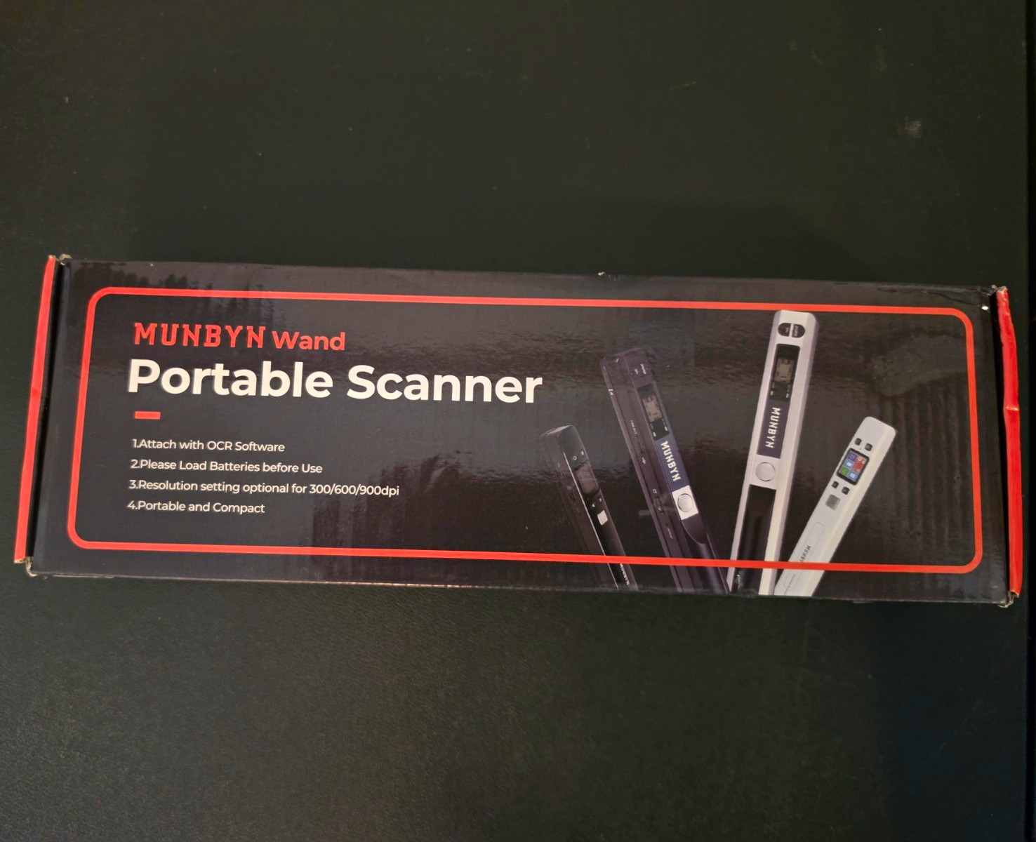 MUNBYN Wand Handheld Portable Scanner IDS001 A4 900 DPI USB CIS