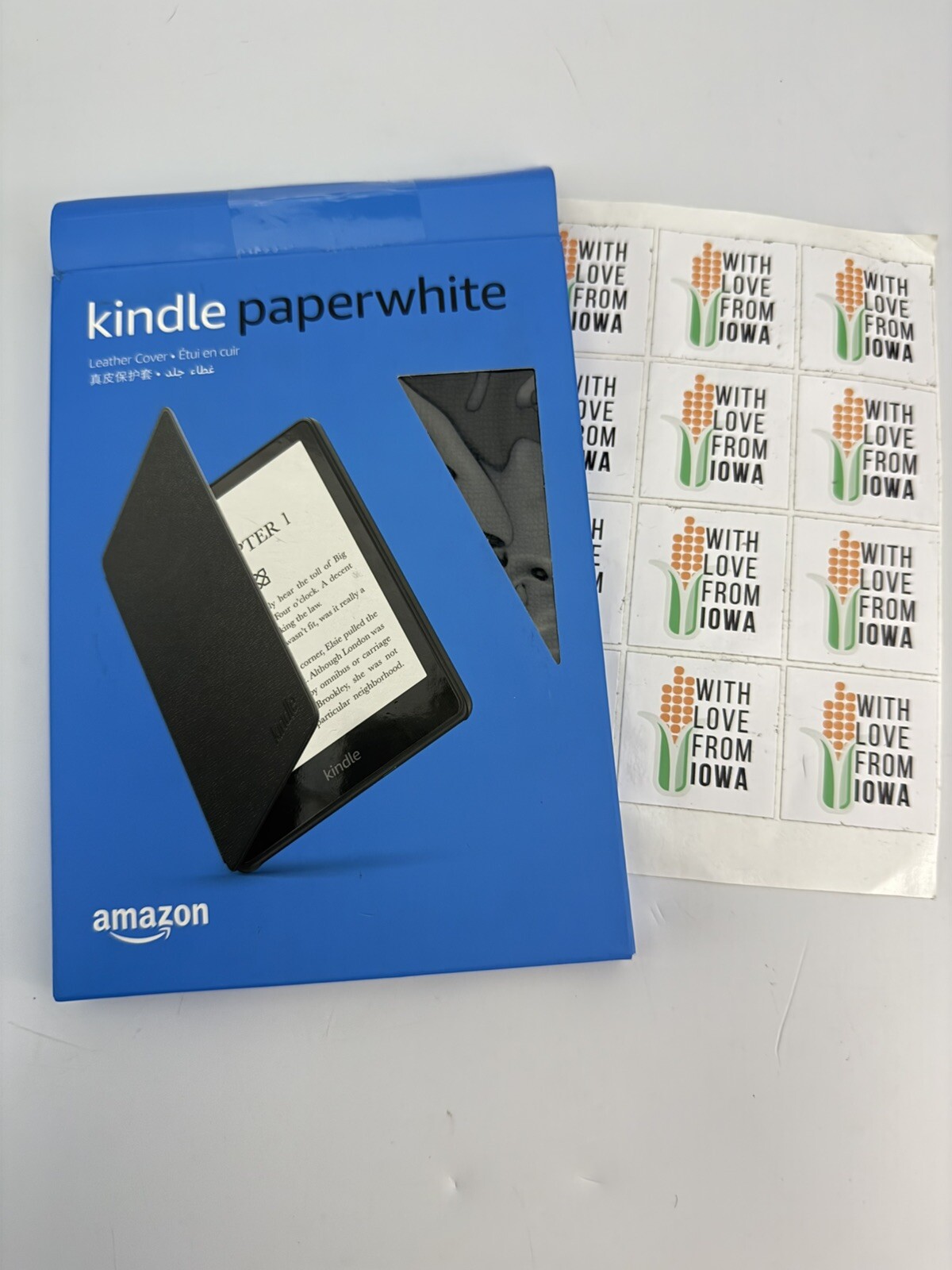 GENUINE Amazon Kindle Paperwhite Leather Folio Case Cover 11th Generation Black