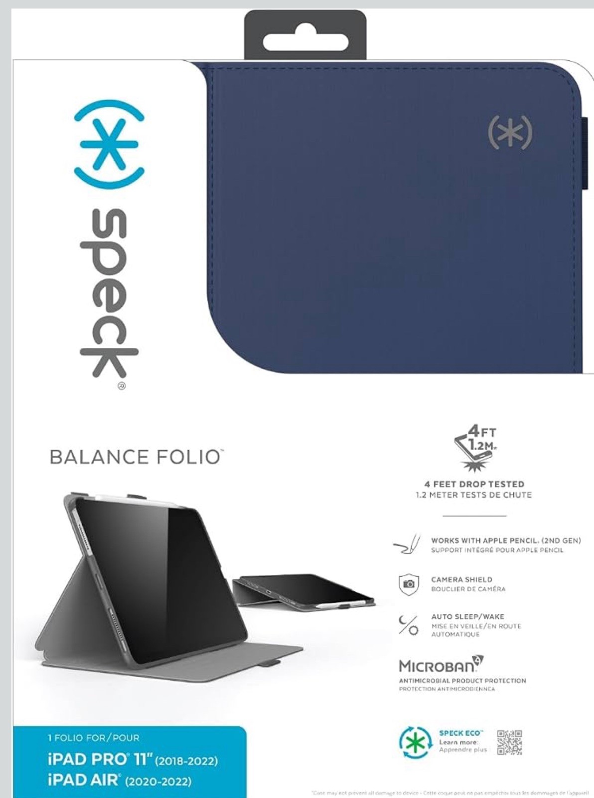 Speck Balance Folio Case for iPad Air 11" Pro 11" w/Pencil Holder - Black