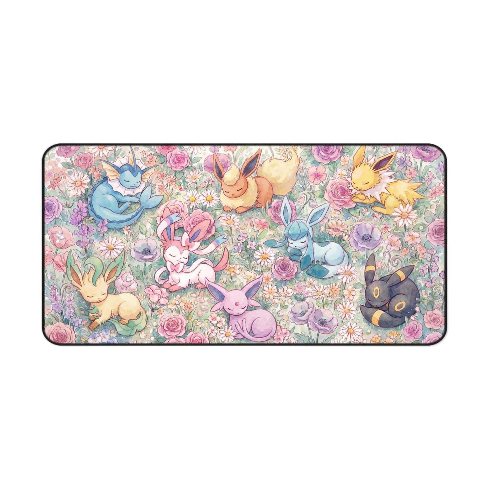 Eeveelutions Sleeping Pokemon Eevee Pastel Gaming Mouse Pad Desk Accessories HP9