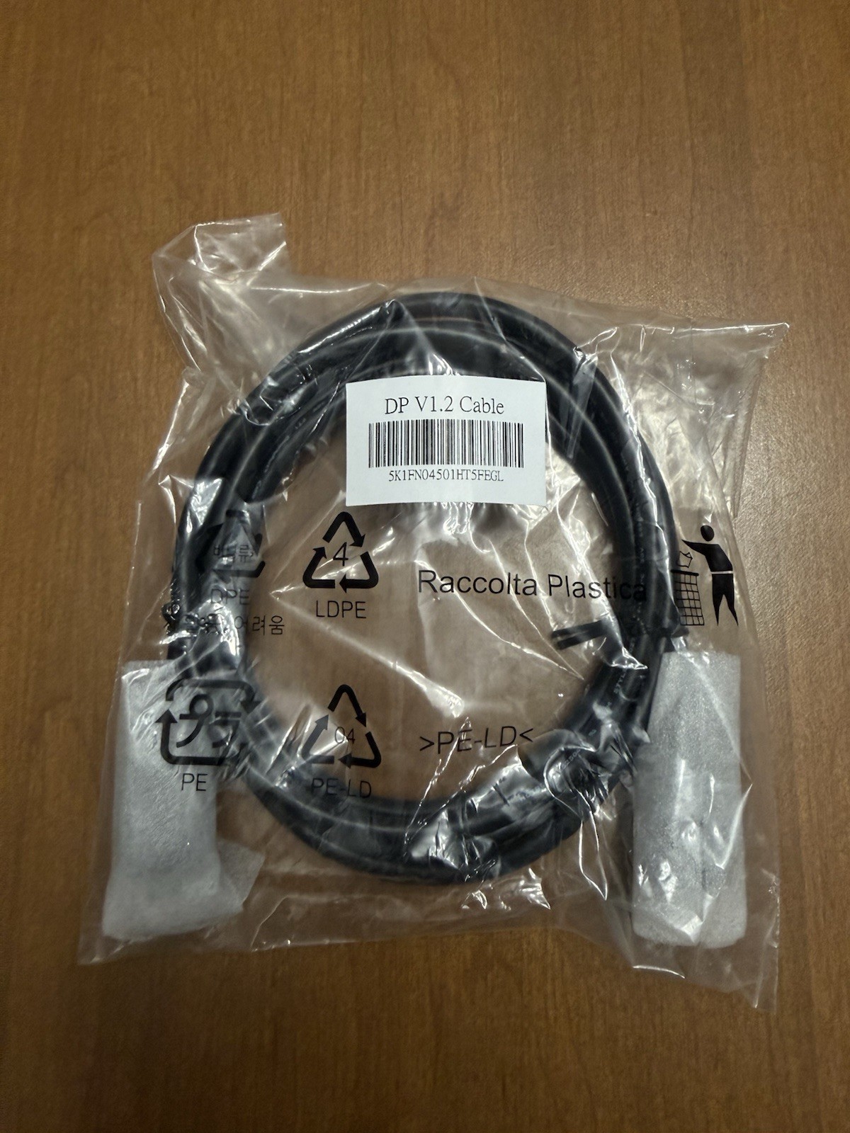 Black DisplayPort 1.2 Cable 6ft/1.8m DP to DP Male to Male 4K OEM (Hotron) – New