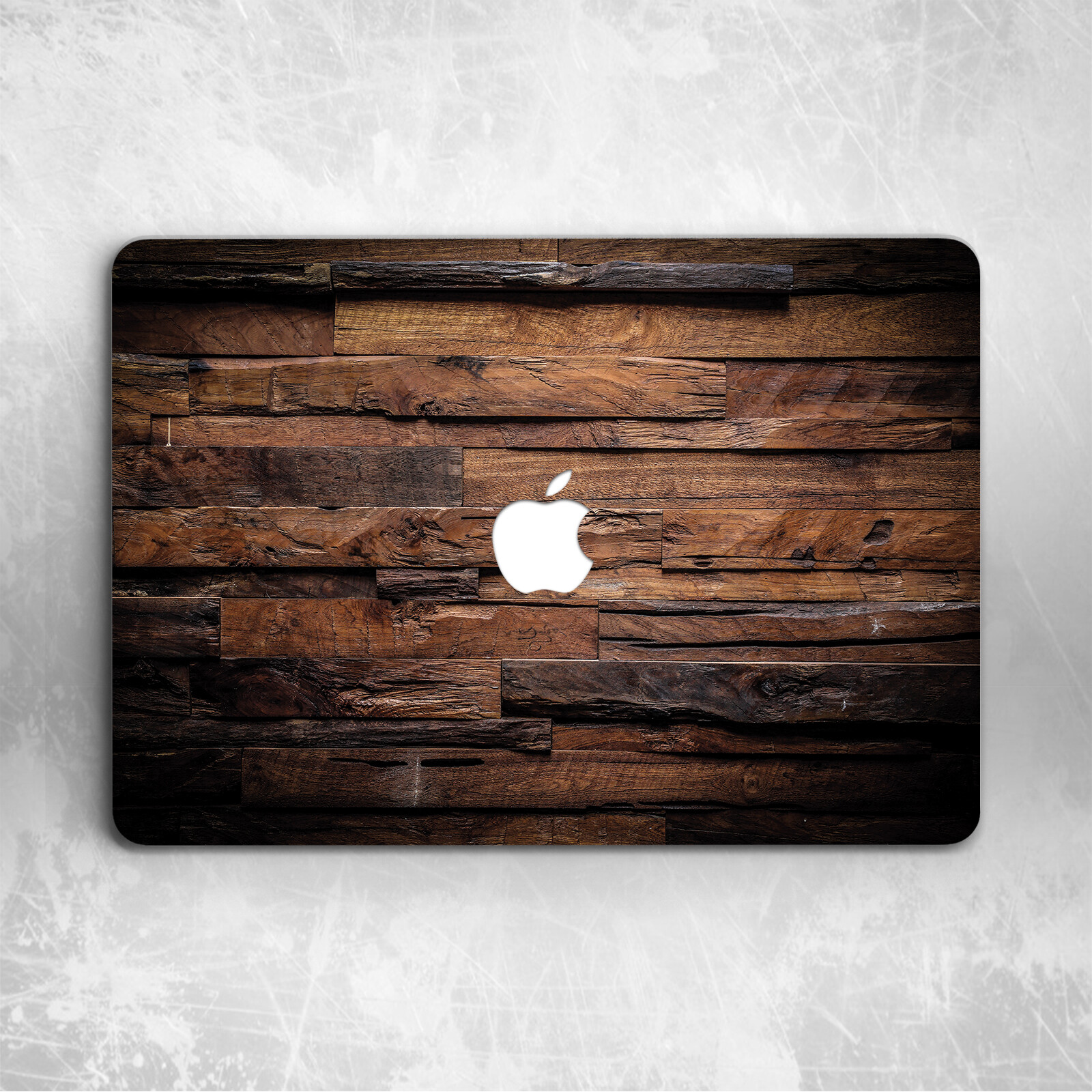 Old Dark Brown Wood print Plastic Hard Cover Case For Macbook Pro Air Retina