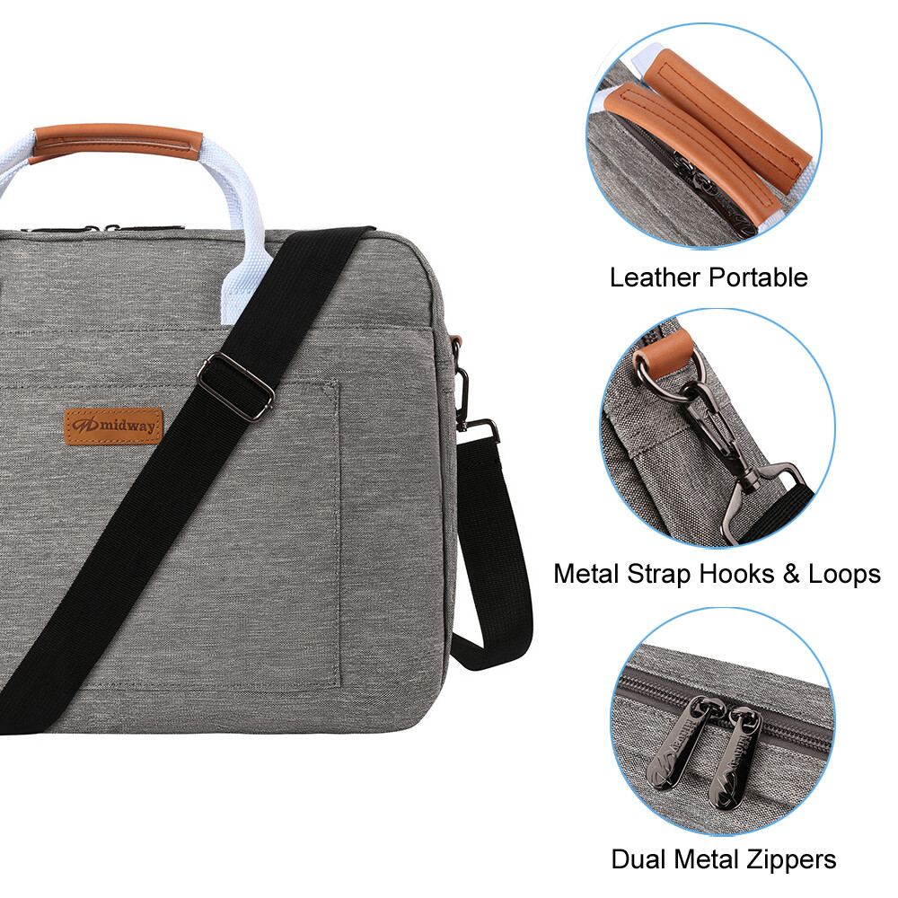 Gray Nylon Travel Business Laptop Bag For 15" HP Spectre x360 / Pavilion x360
