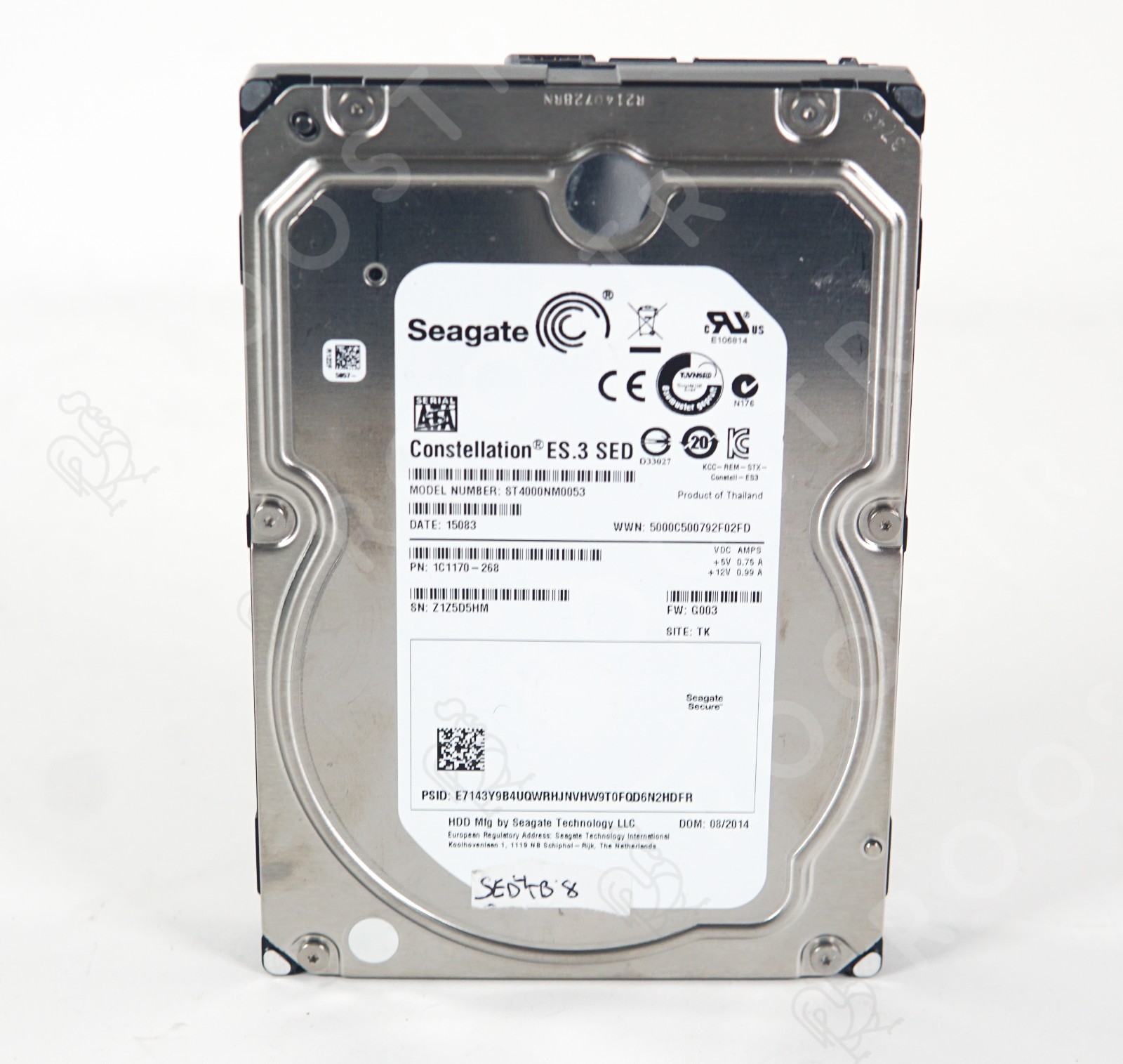 Seagate 4TB SATA Hard Drive ST4000NM0053 0F11C1170-268 7200 RPM Good