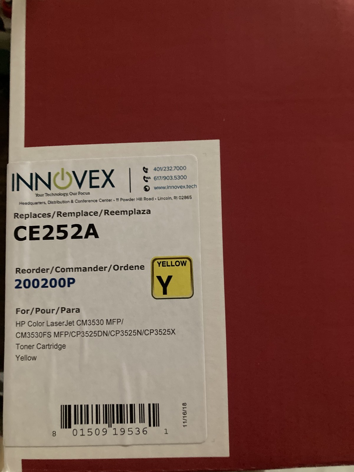 CE252A 200200P Innovex Replacement Yellow Laser Toner Cartridge