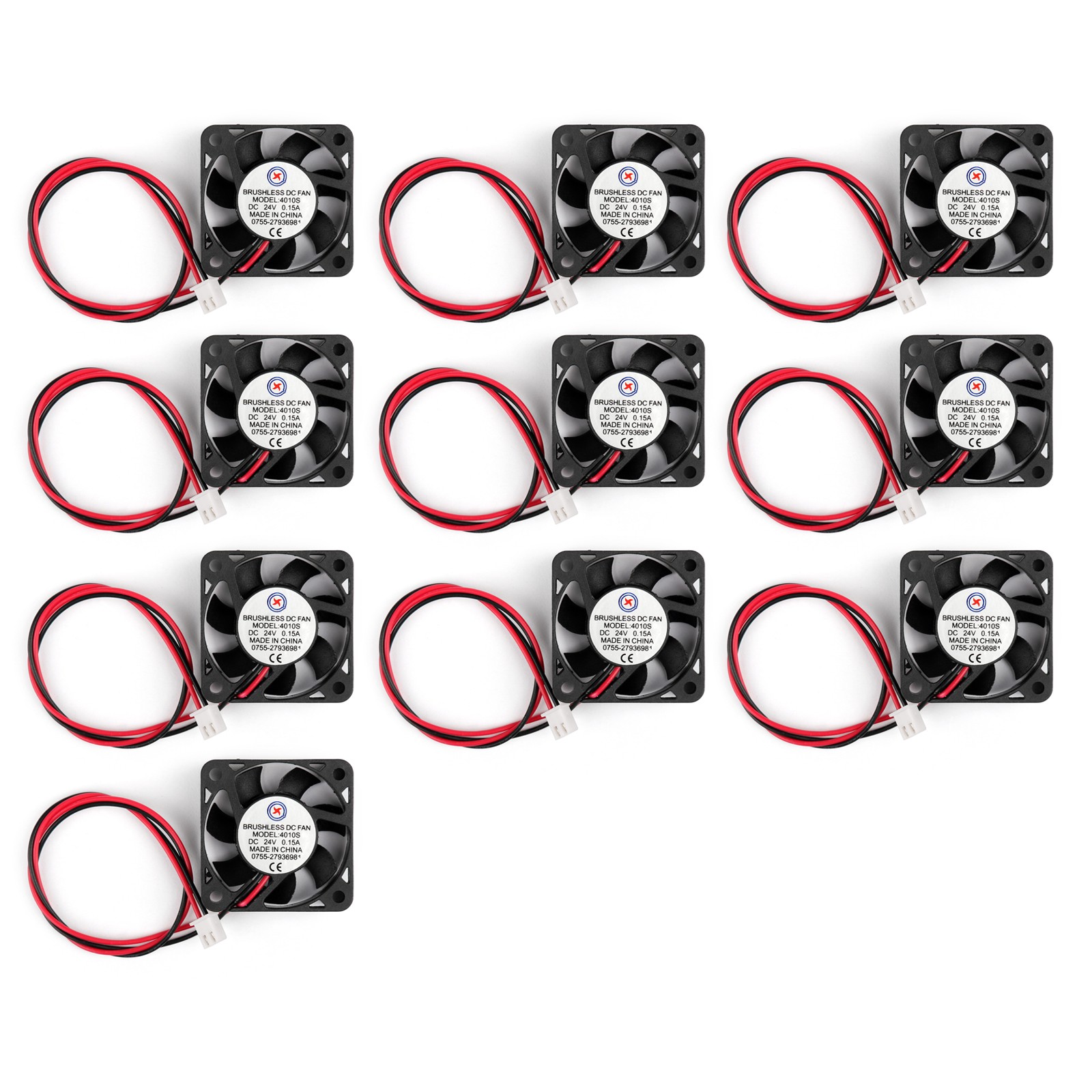 10x 4010S 24V Cooler 40x40x10mm Brushless DC Fan 7 Blades Cooling Radiator A1