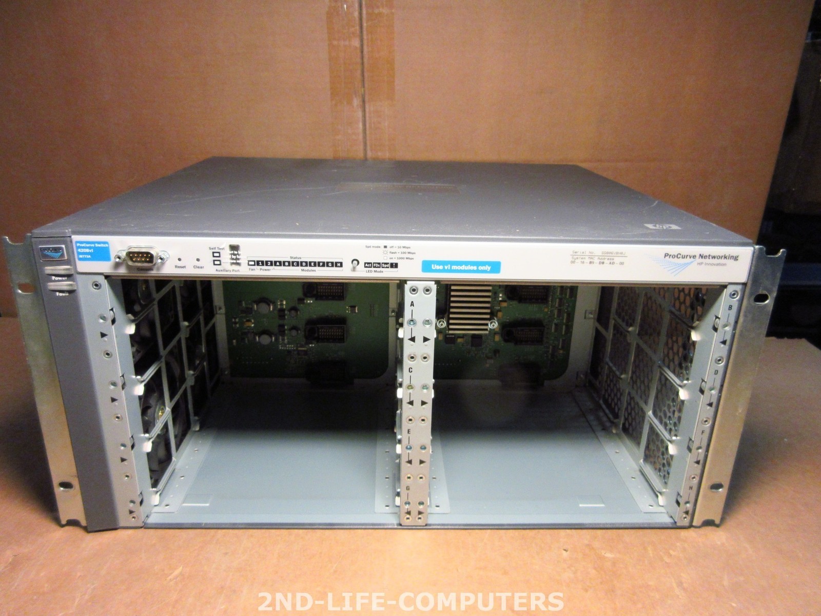 HP J8773A 4208vl ProCurve Switch Chassis EXCLUDING MODULES / EMPTY 2X PSU J4839A