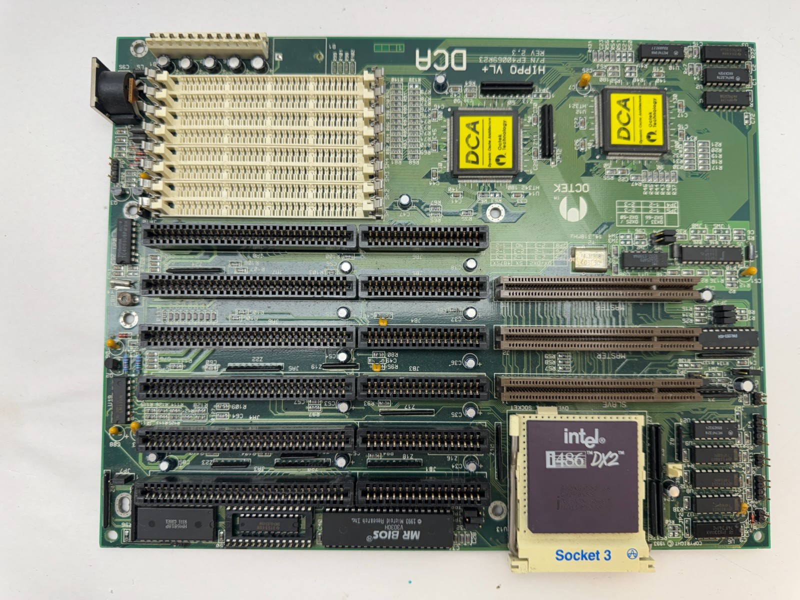 OCTEK Hippo VL+ Rev 2.3 Motherboard VLB ISA Socket 3 + Intel 486 DX2 66MHz CPU