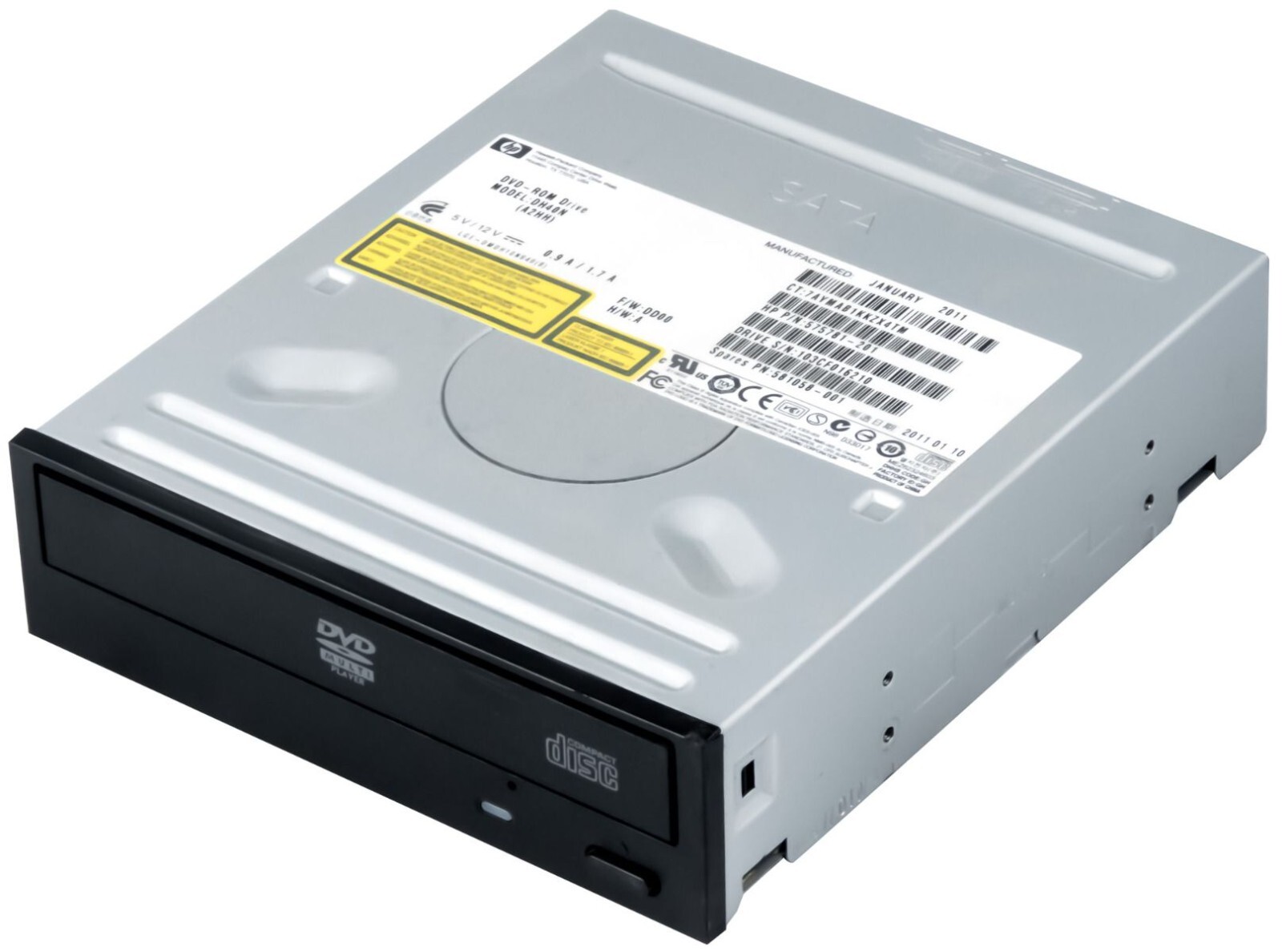 DRIVE HP DH40N DVD-ROM SUPER MULTI PLAYER 16X SATA BLACK CD DVD 5.25" inch