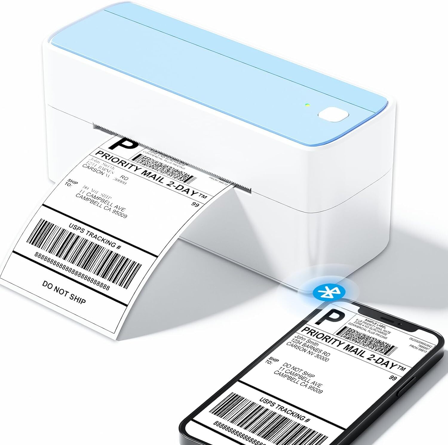 Thermal Label Printer Bluetooth+30 Shipping Labels for small business USPS FedEx