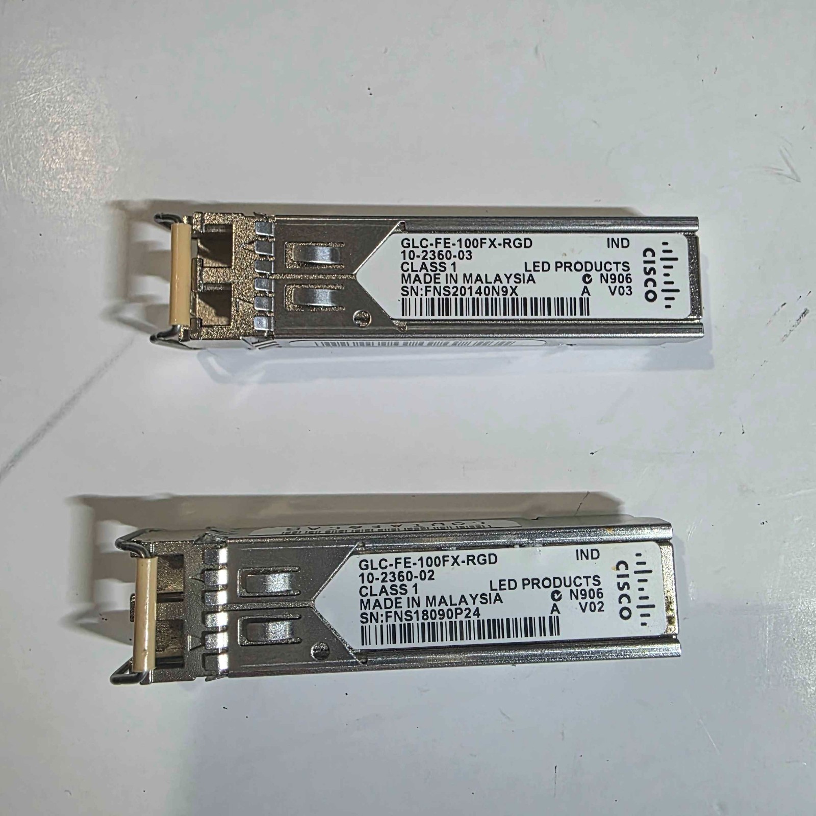 Genuine Cisco GLC-FE-100FX-RGD 100BASE-FX SFP 10-2360-03 AND 10-2360-02 Unused
