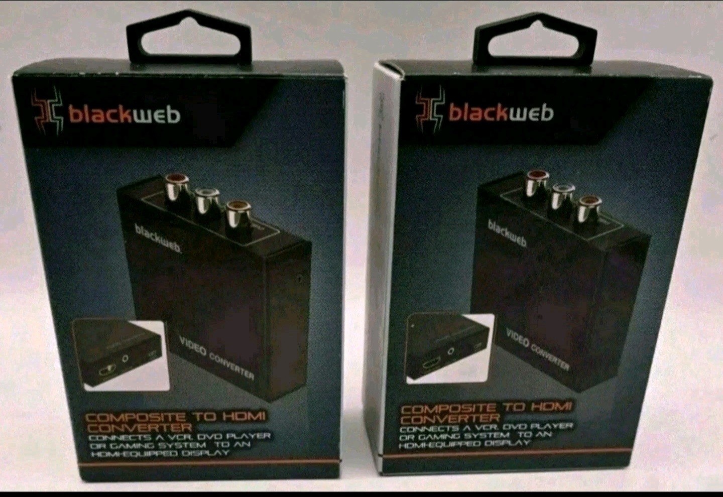New Lot Of 2 BlackWeb Composite A/V To HDMI Converter w/ A/V Cable 