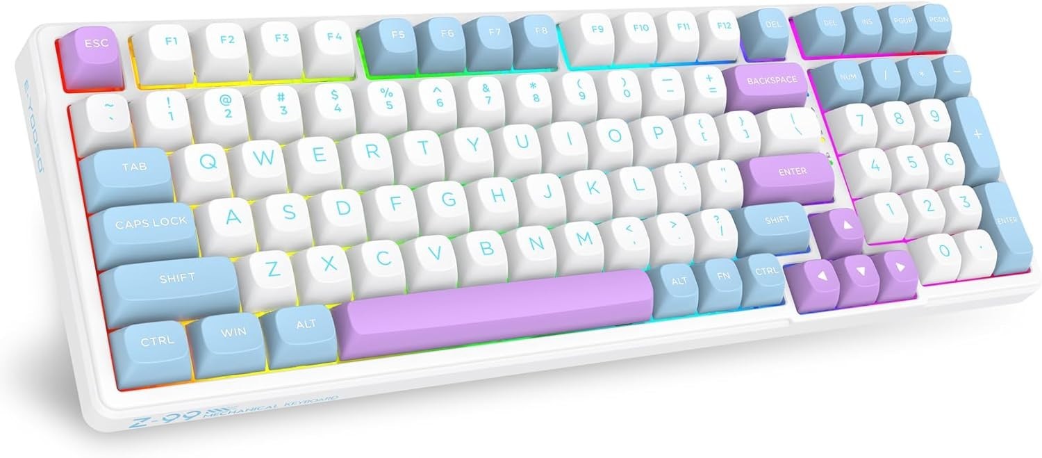 E-YOOSO Z-99 Wireless Mechanical Hot Swappable Custom Keyboard, 96% RGB Backlit