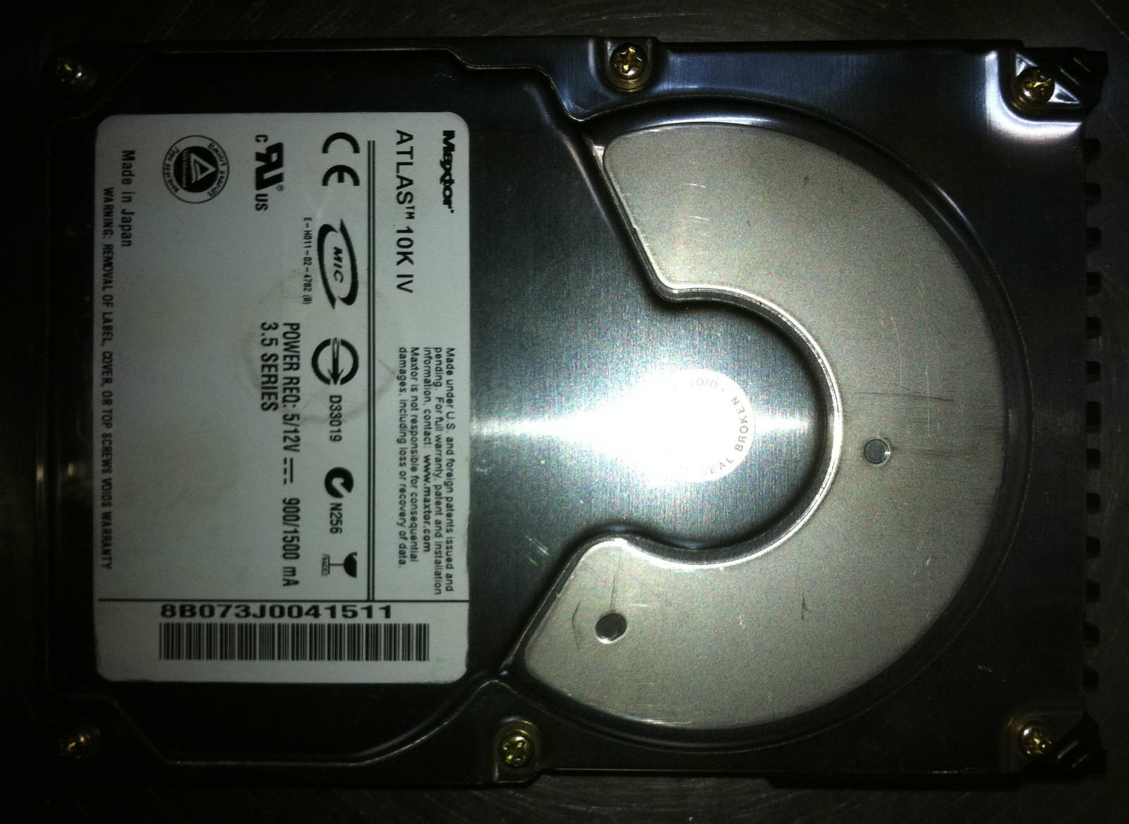 4x Maxtor Atlas 10K IV 73GB U320 80-pin Hard Disk Drives P/N: 8B073J0