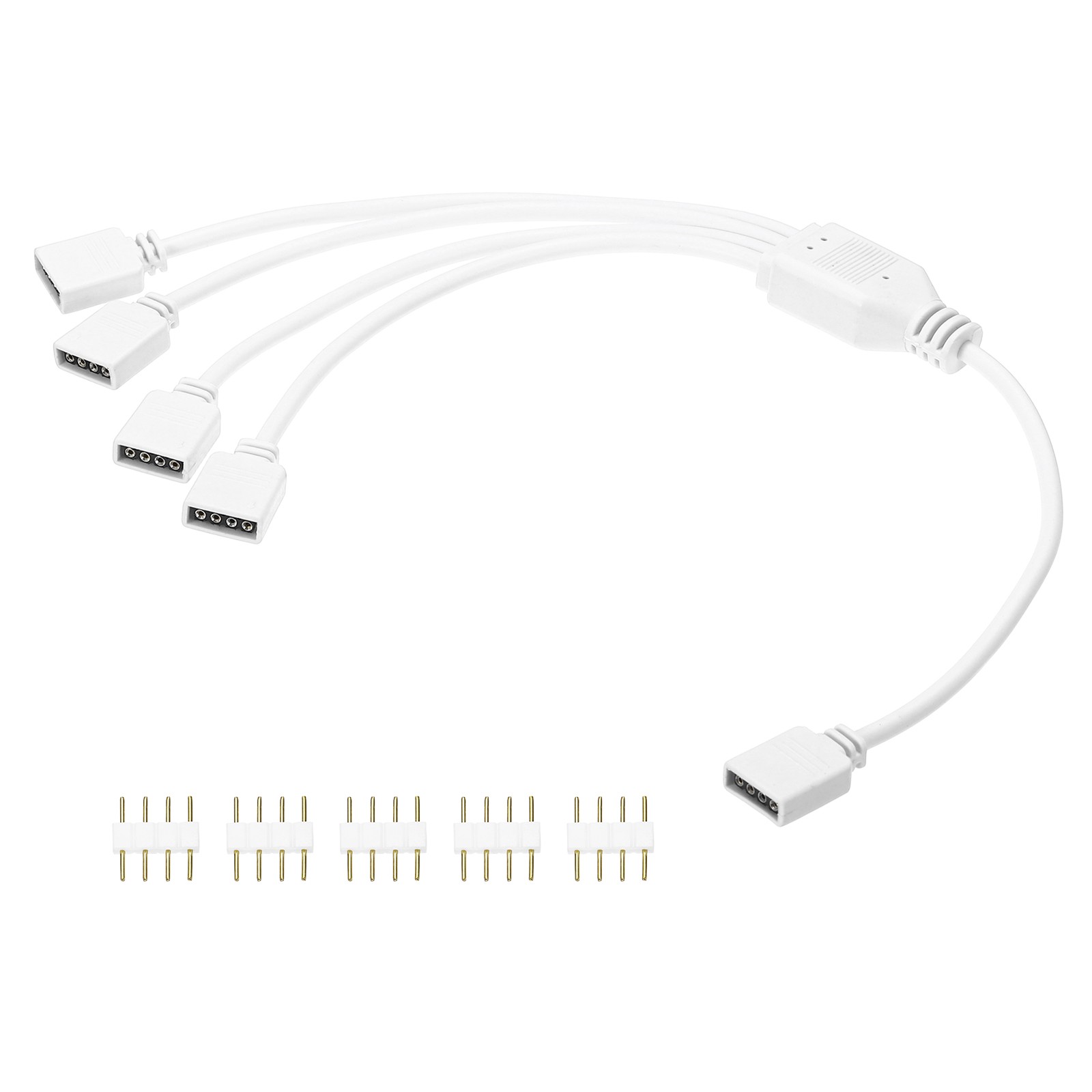 RGB Splitter Cable, 12V 12" 4 Pin 1 to 4 Female to Female, White