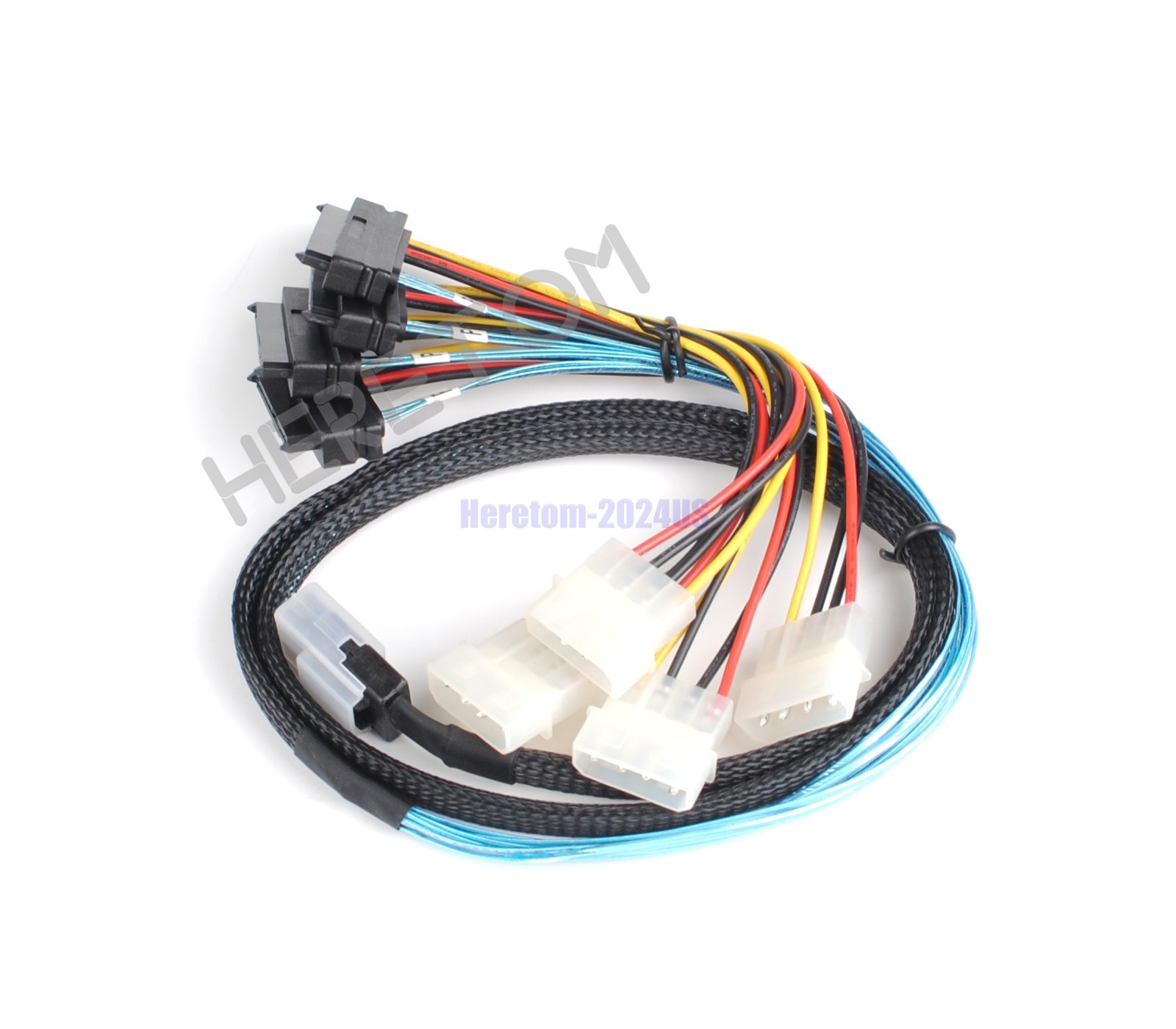 Internal SAS 36 Pin SFF-8087 to 4x SAS/SFF-8482 Power Supply Cable 3FT with IDE