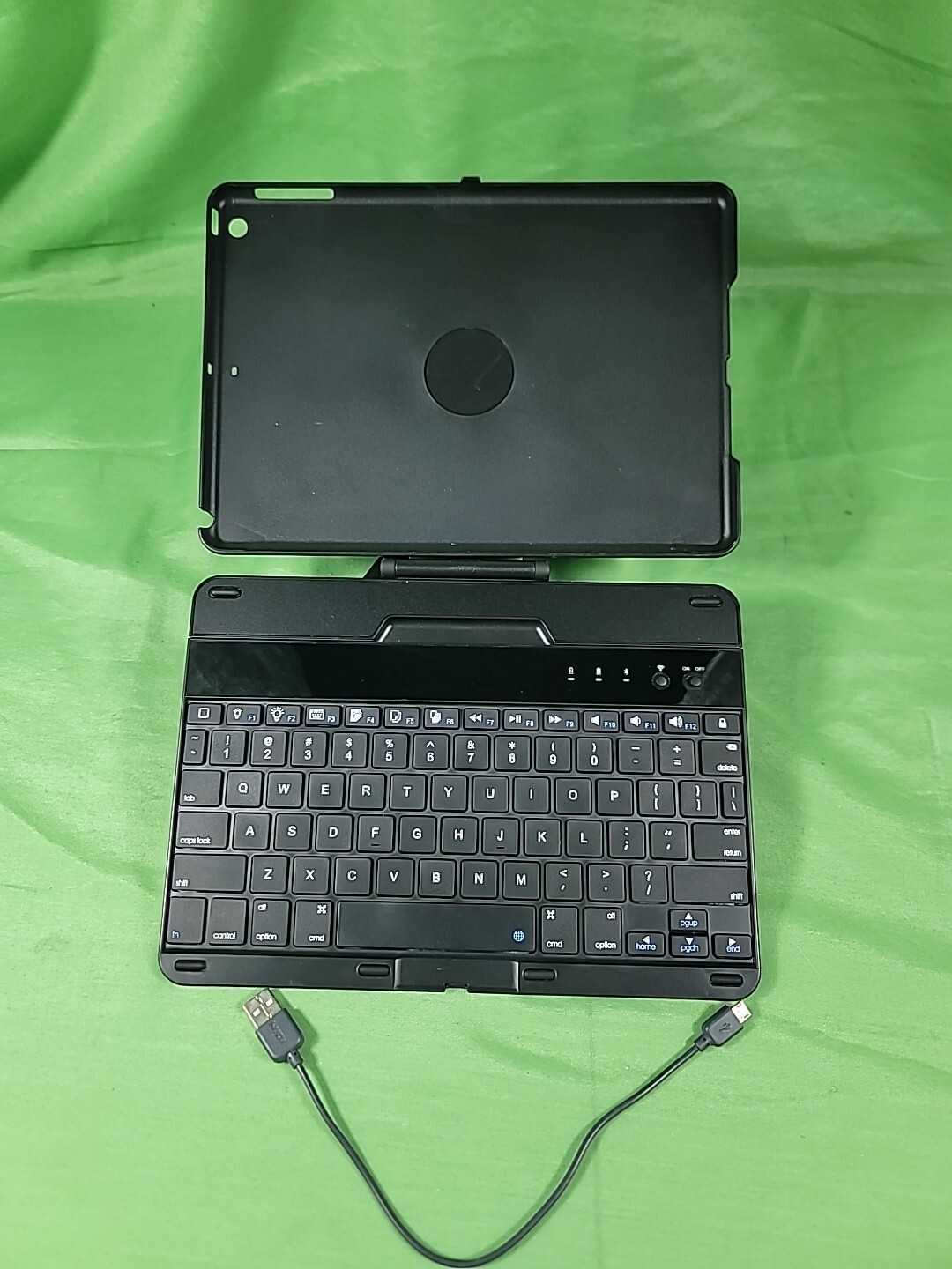 JETech Wireless Keyboard Tablet Case Swivel Dock w/USB Charging Cord Approx 9"