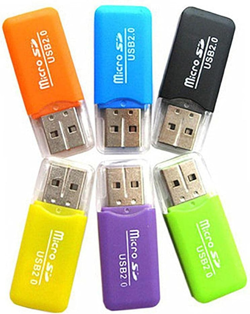 6 Pack Micro SD Card Reader SDXC TF USB 2.0 T-Flash Microsd Transflash