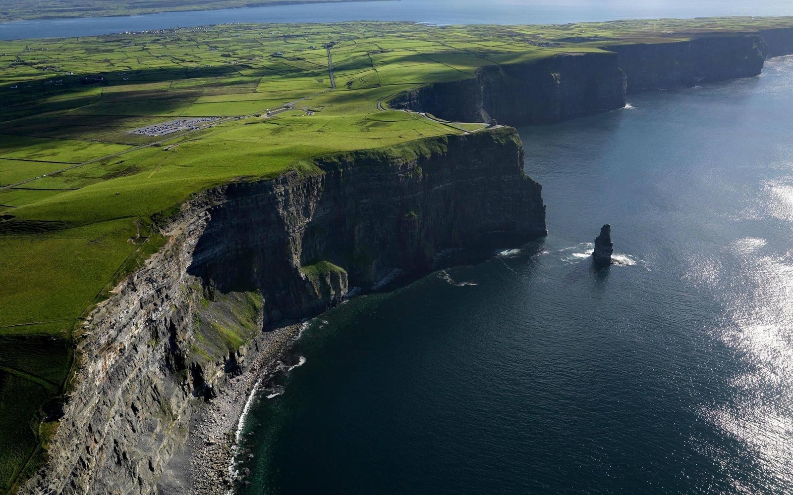 Landscape coast sea cliff ireland aerial Custom Gaming Mat Desk
