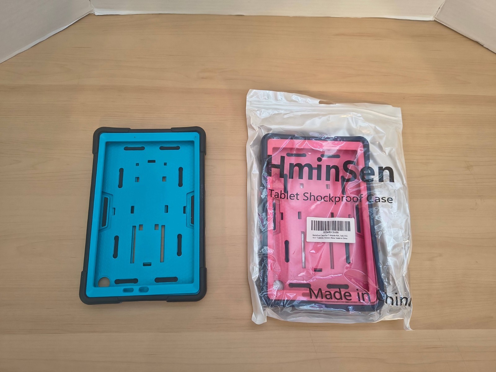 Two Rugged Tablet Cases Black Pink and Black Blue