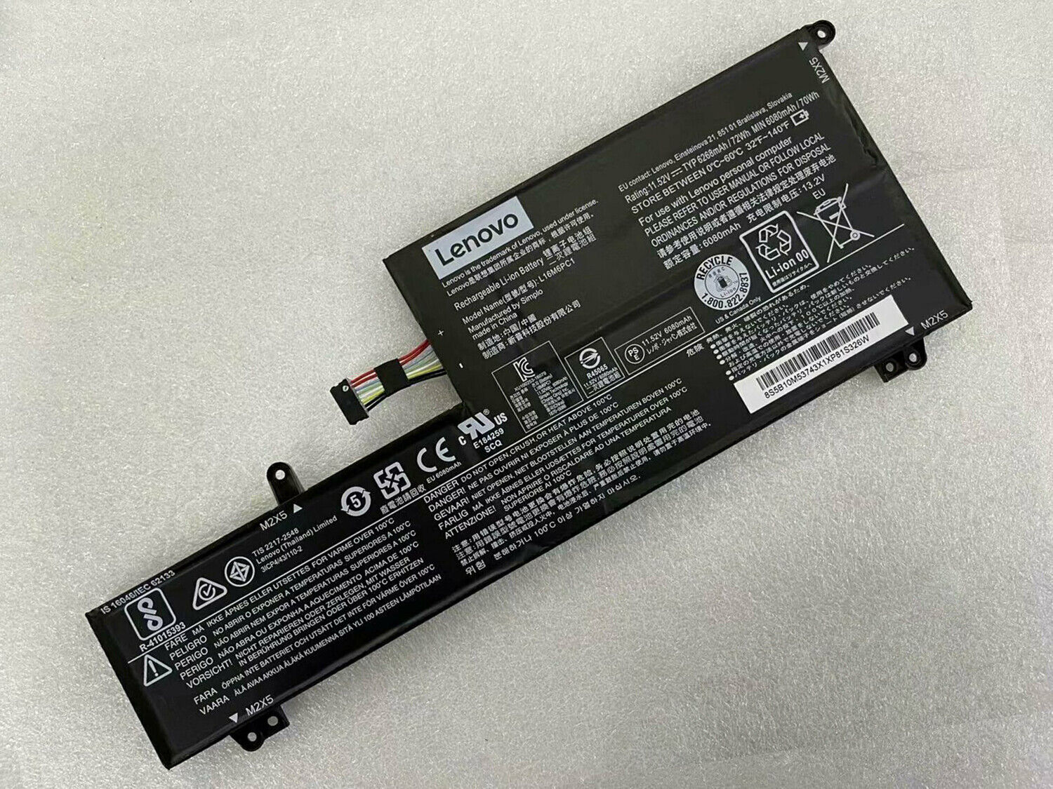 Genuine L16M6PC1 L16C6PC1 L16L6PC1 Battery for Lenovo Yoga 720-15IKB 5B10M53743 