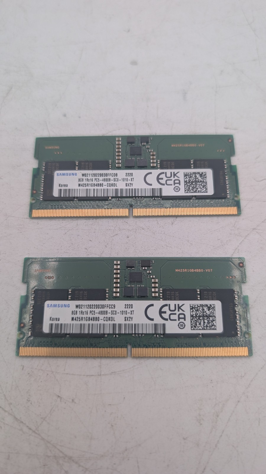 Lot Of 2 Samsung 8GB DDR5 4800 SODIMM Laptop Memory PC5-38400 M425R1GB4BB0-CQKOL