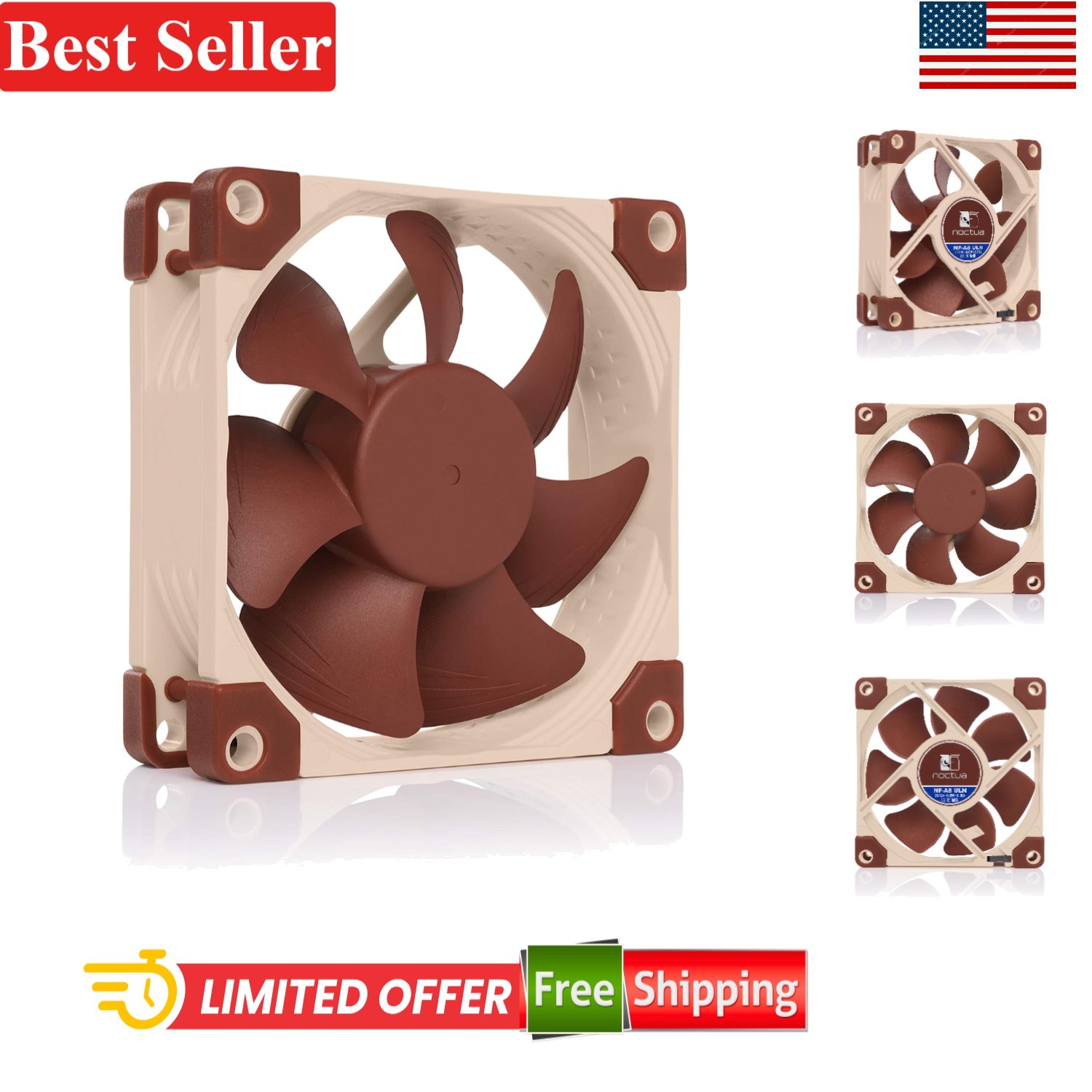 80mm High-Performance Whisper Quiet Fan 12V Compatible With Desktop 3-Pin
