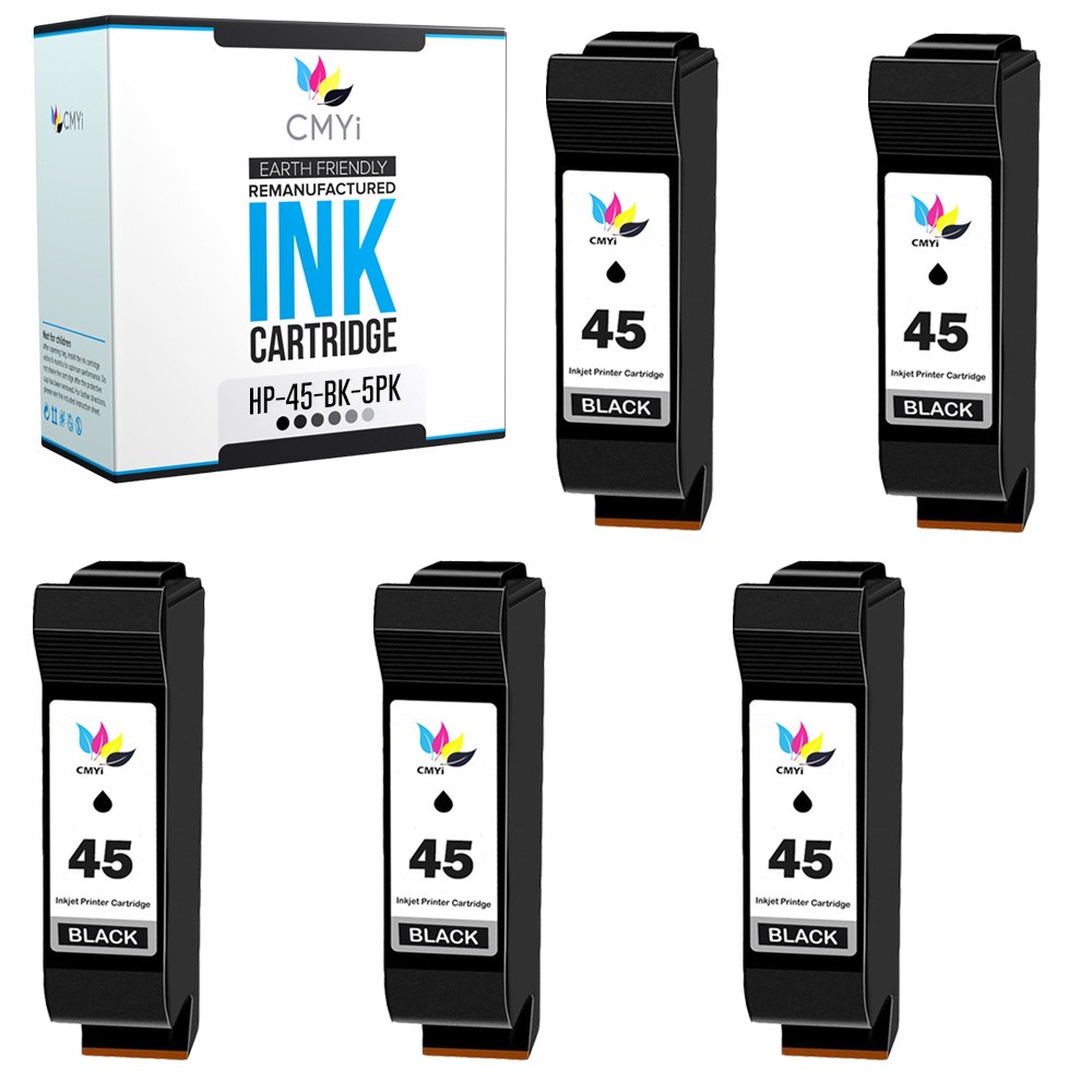 5-Pack Compatible CMYi HP 45 Cartridges for Color Copier 110 120 140 145 150 155