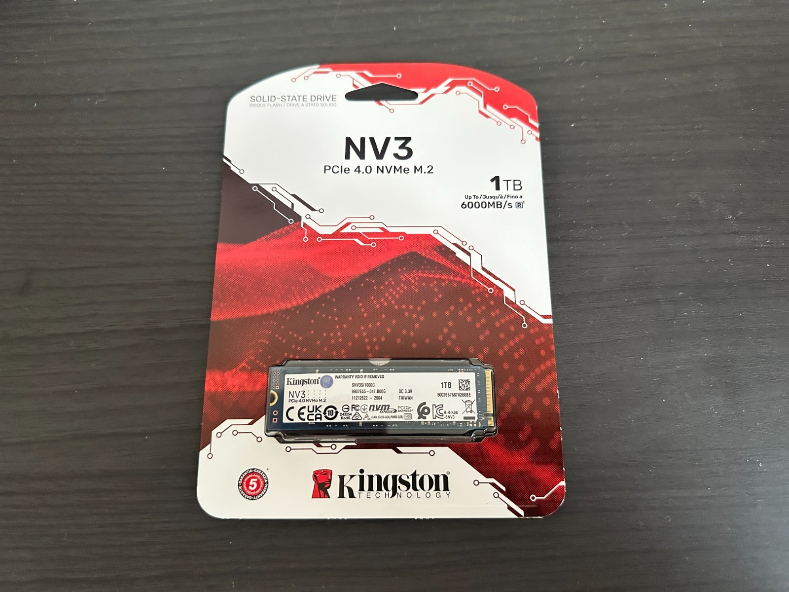 New Kingston NV3 1TB PCIe 4.0 NVMe M.2 2280 Internal SSD SNV3S/1000G