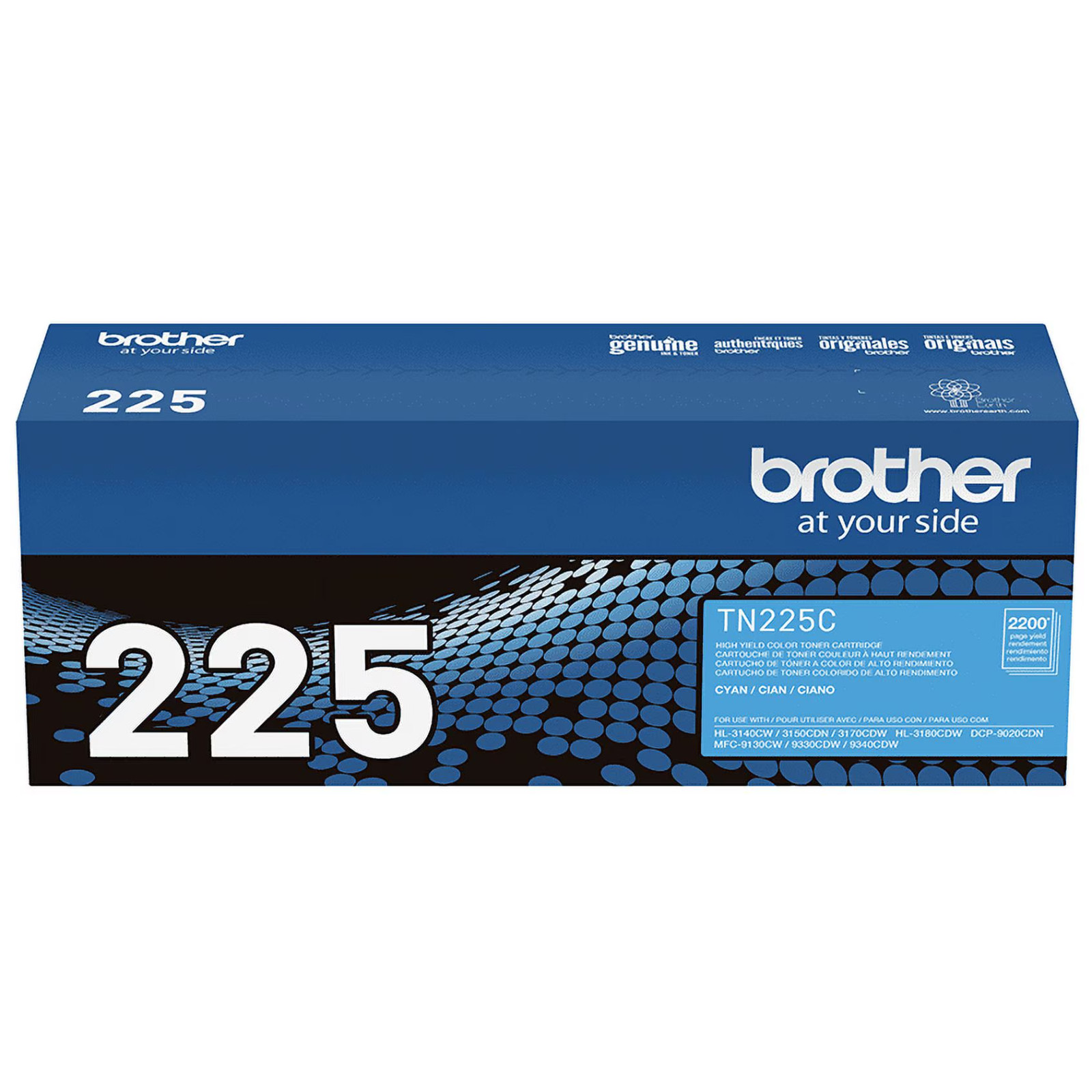 Brother TN225C Genuine High Yield Cyan Toner Cartridge Up to 2200 Pages