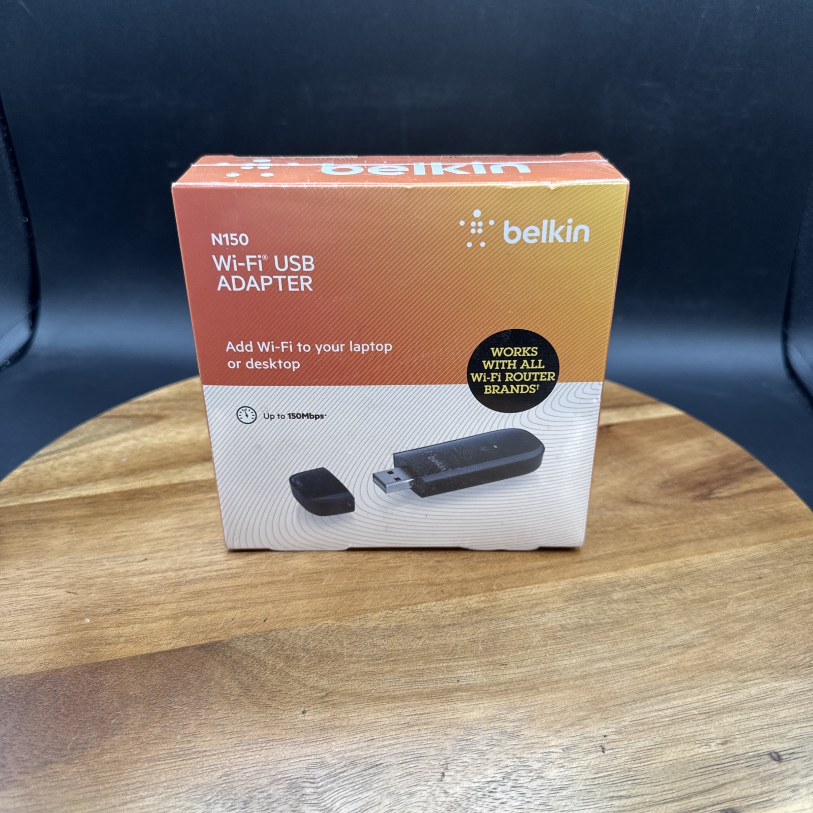 Belkin N150 Wireless Wi-Fi USB Adapter 150Mbps Link Rate Desktop Laptop SEALED