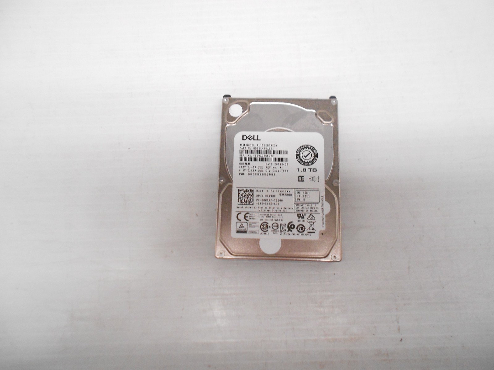 Dell 0WRRF 1.8TB 10K SAS 2.5 12G Hard Drive Server Storage 2TB AL15SEB18EQY HP