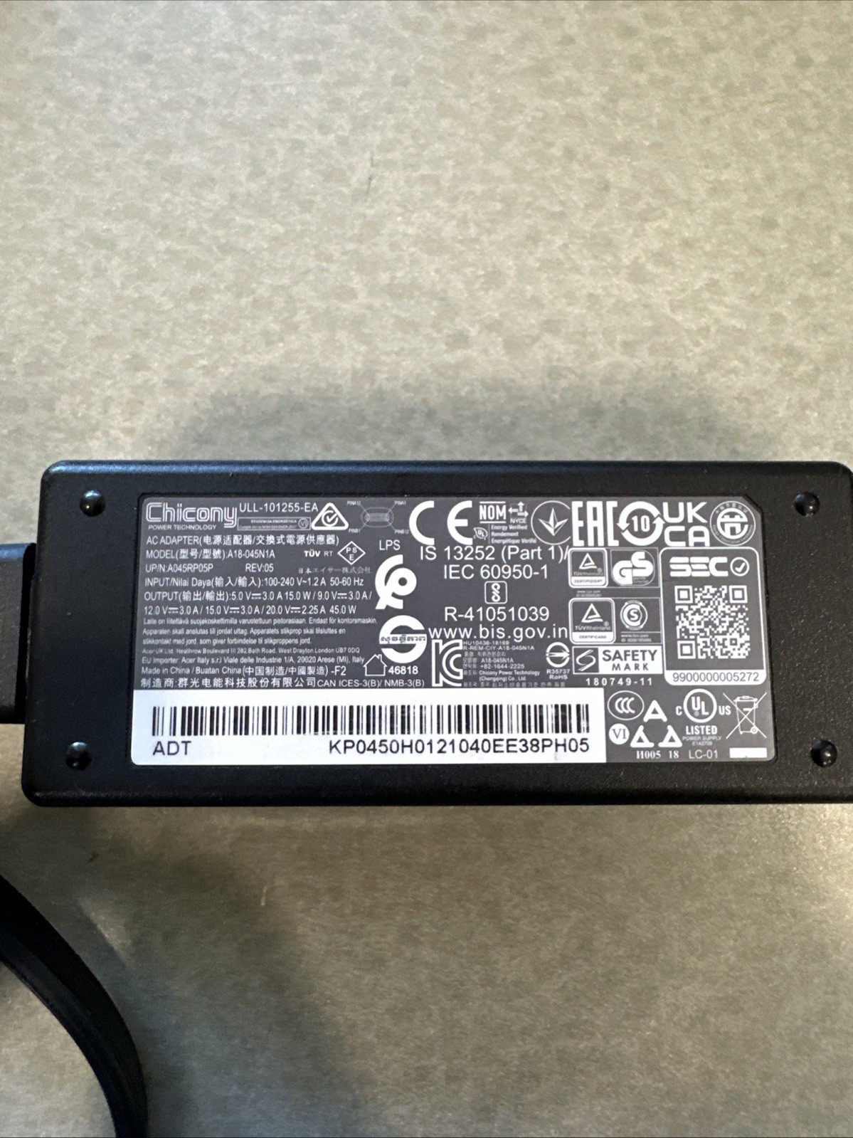 240W Chicony Charger For MSI A20-240P2A 20V 12A AC Adapter