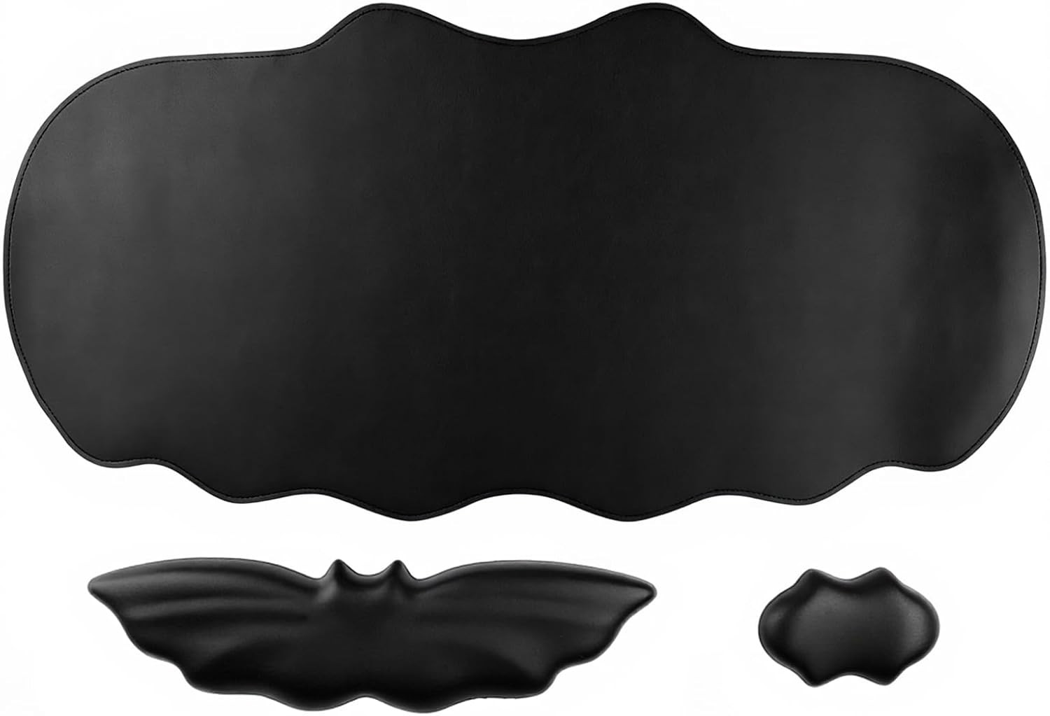 Bat Mouse Pad, PU Leather Mousepad, 3 in 1 Keyboard Wrist Rest and Mouse Wrist R