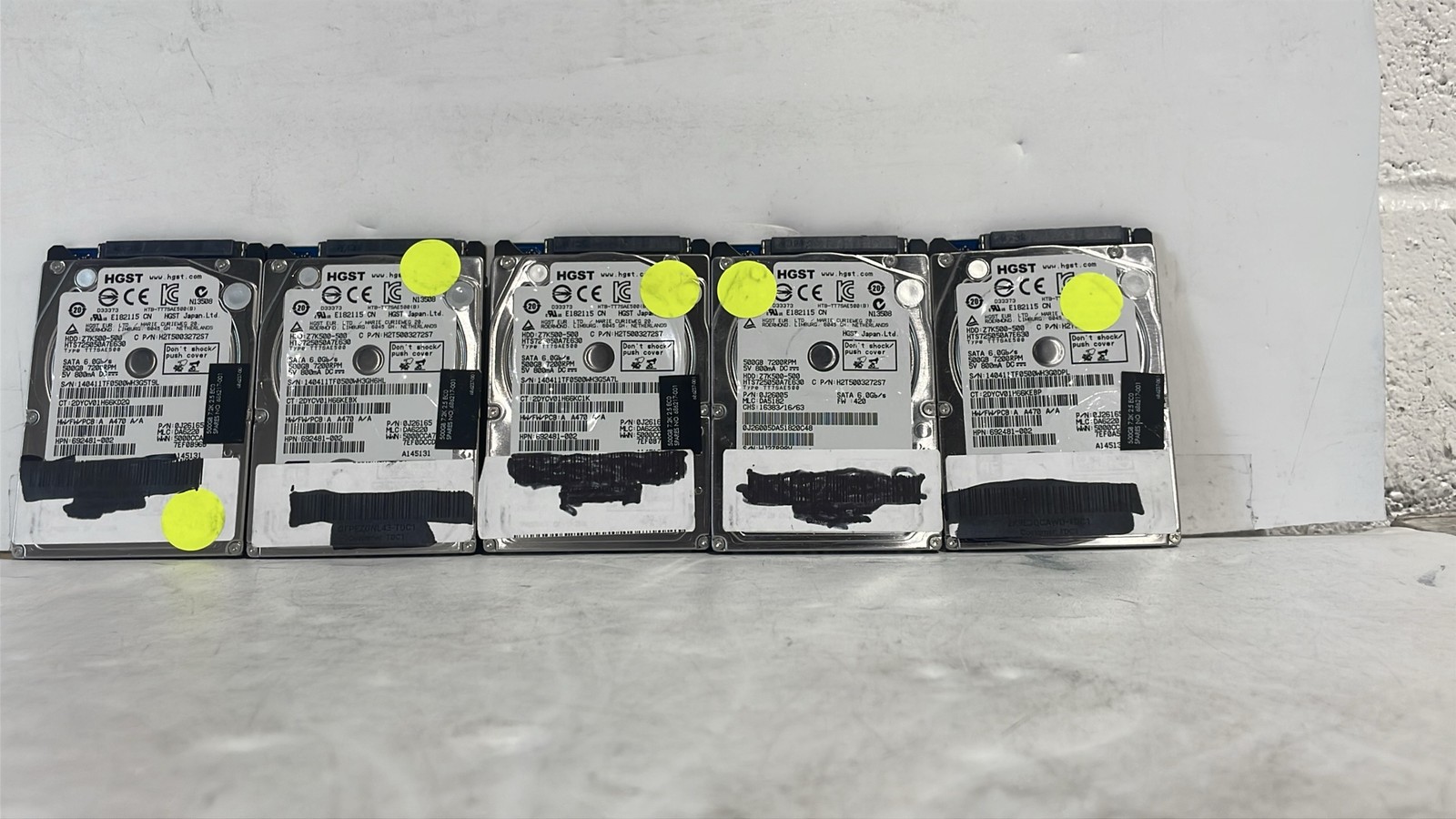 HGST Z7K500-500 500GB 7200RPM SATA 2.5" Internal Hard Drive for Laptop Lot of 5