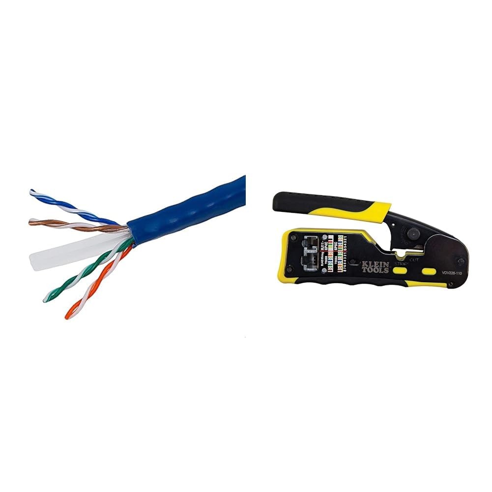 Monoprice Cat6 Ethernet Bulk Cable, 550Mhz, 10G, UTP, 24AWG, 250 250ft, Blue