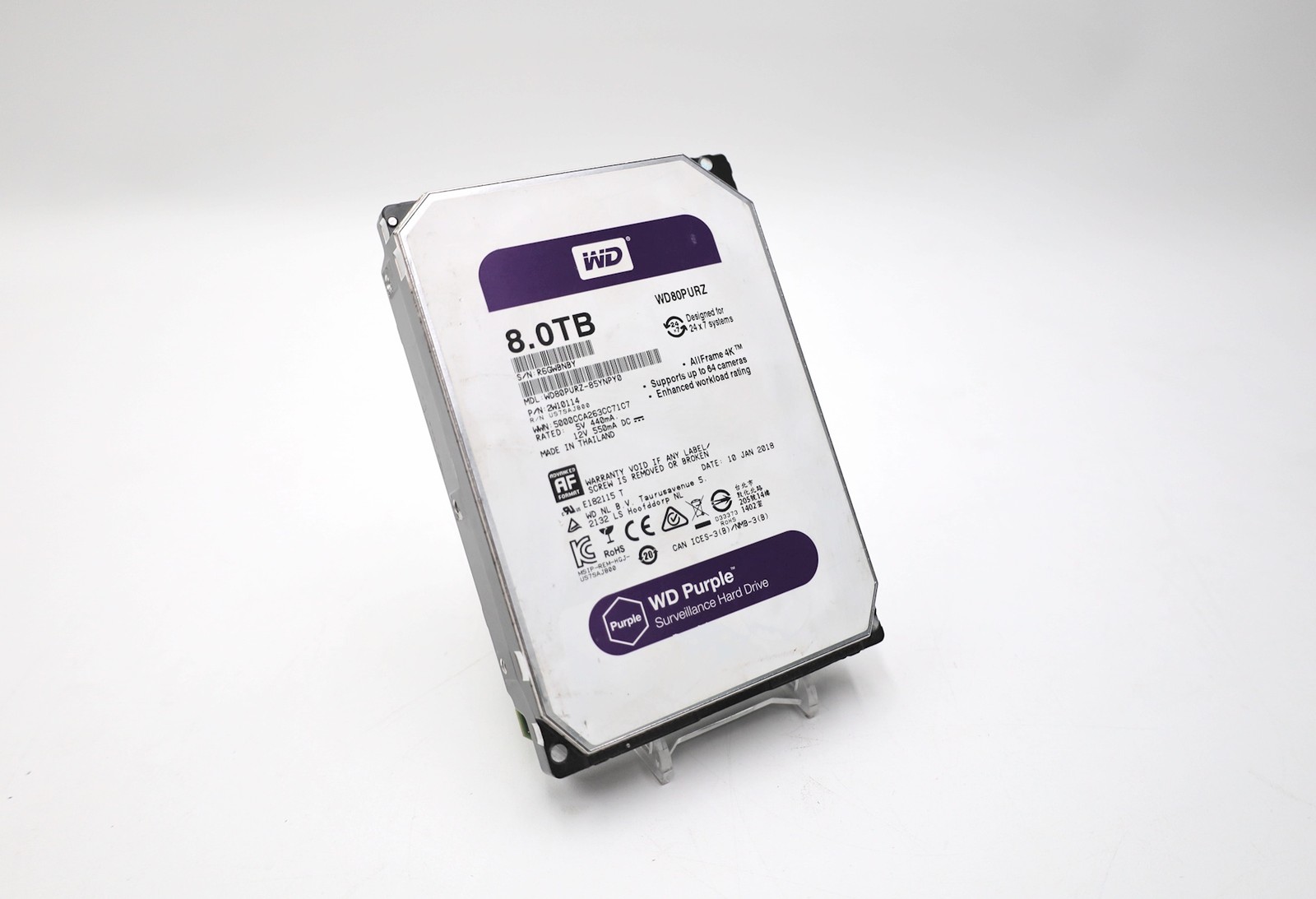 Western Digital 3.5" 8TB SATA III 6Gbps HDD WD80PURZ-85YNPY0