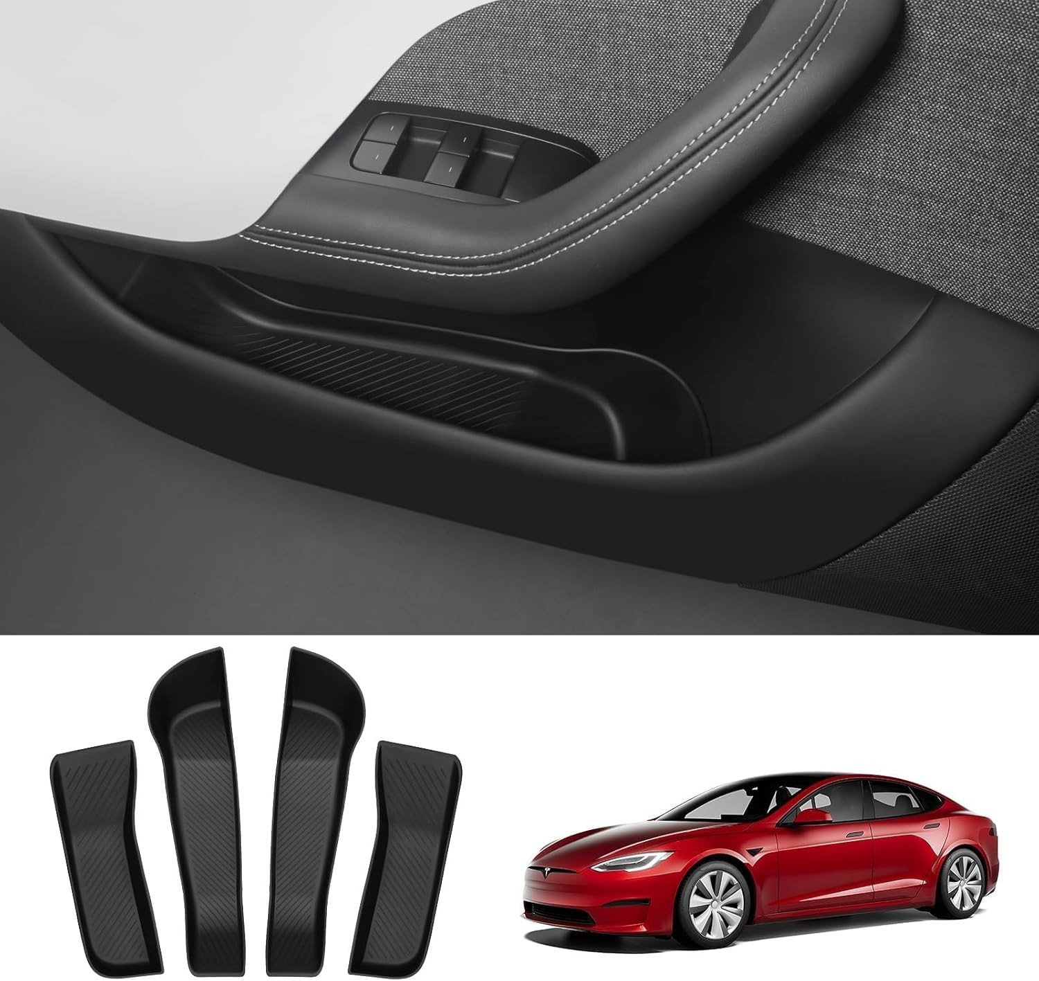 2021-2026 Tesla Model S Door Side Storage Box, Door Organizer Tray (Proprieta...