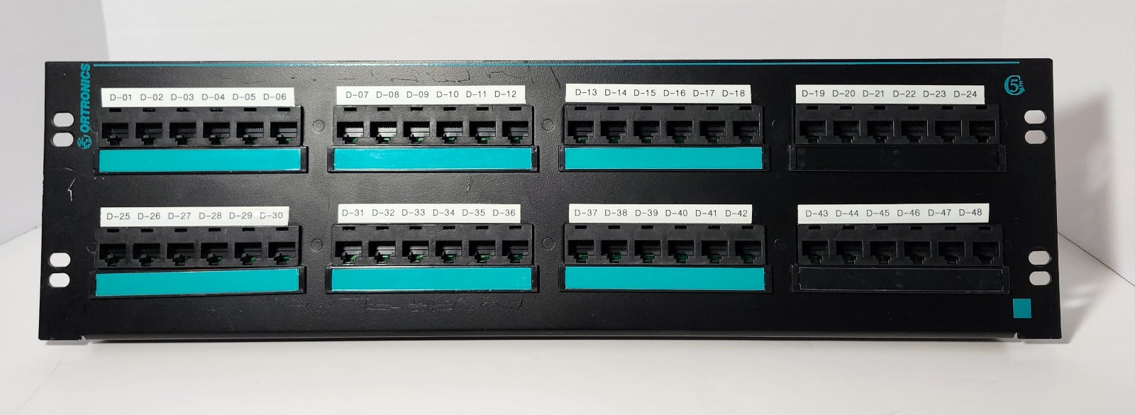 Ortronics OR-PSD5E6U48 Clarity 5E 48-Port Cat5e Patch Panel 3U Rack Mount
